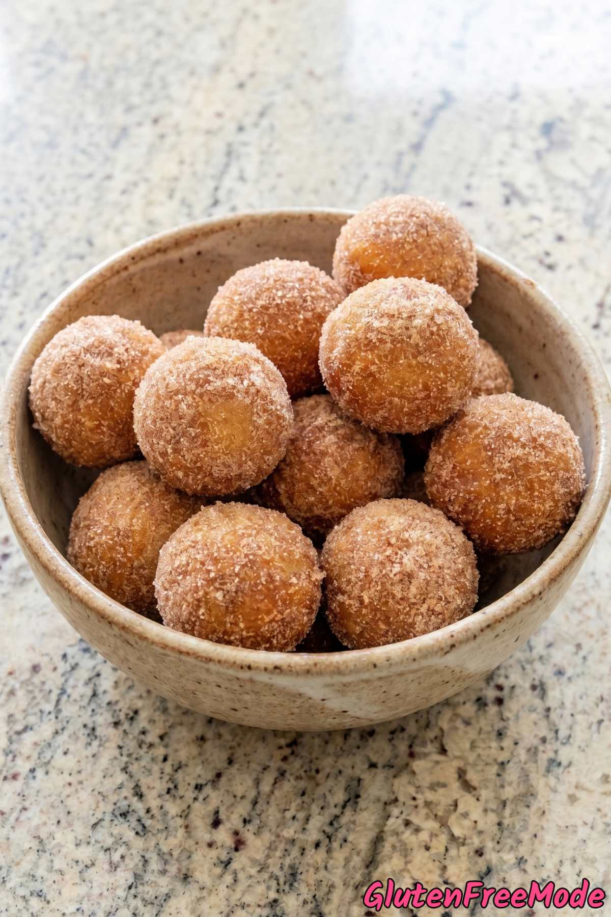 Homemade gluten free cinnamon sugar donut holes