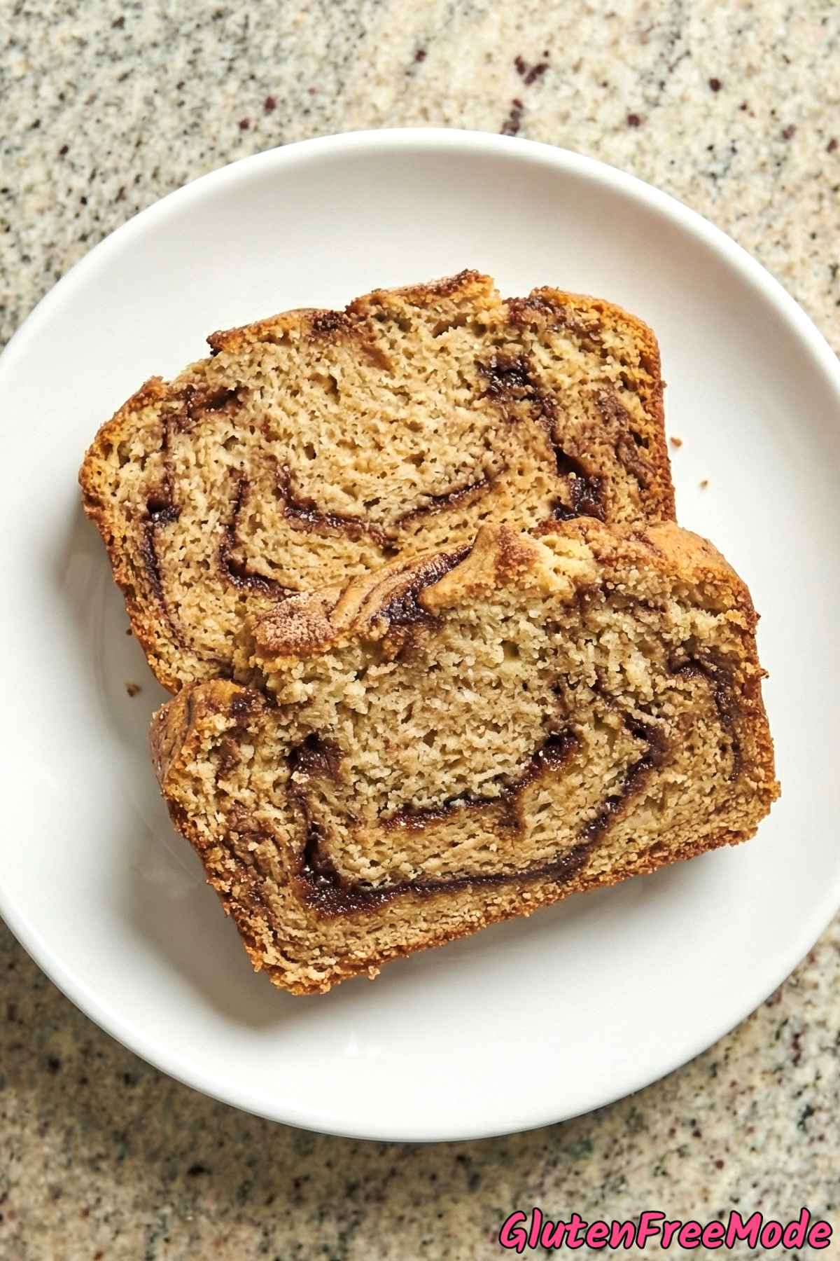 Tender gluten free cinnamon swirl loaf