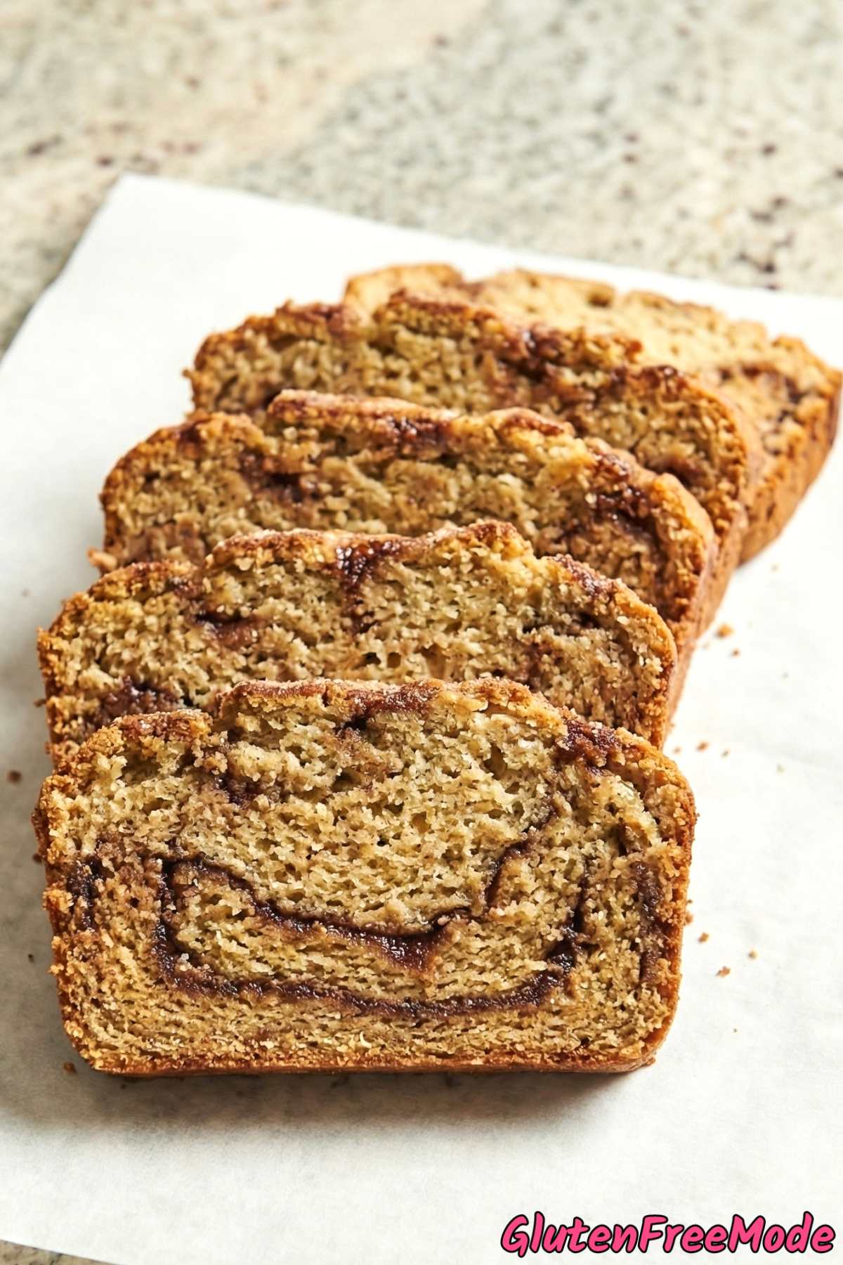 Fresh gluten free cinnamon swirl loaf