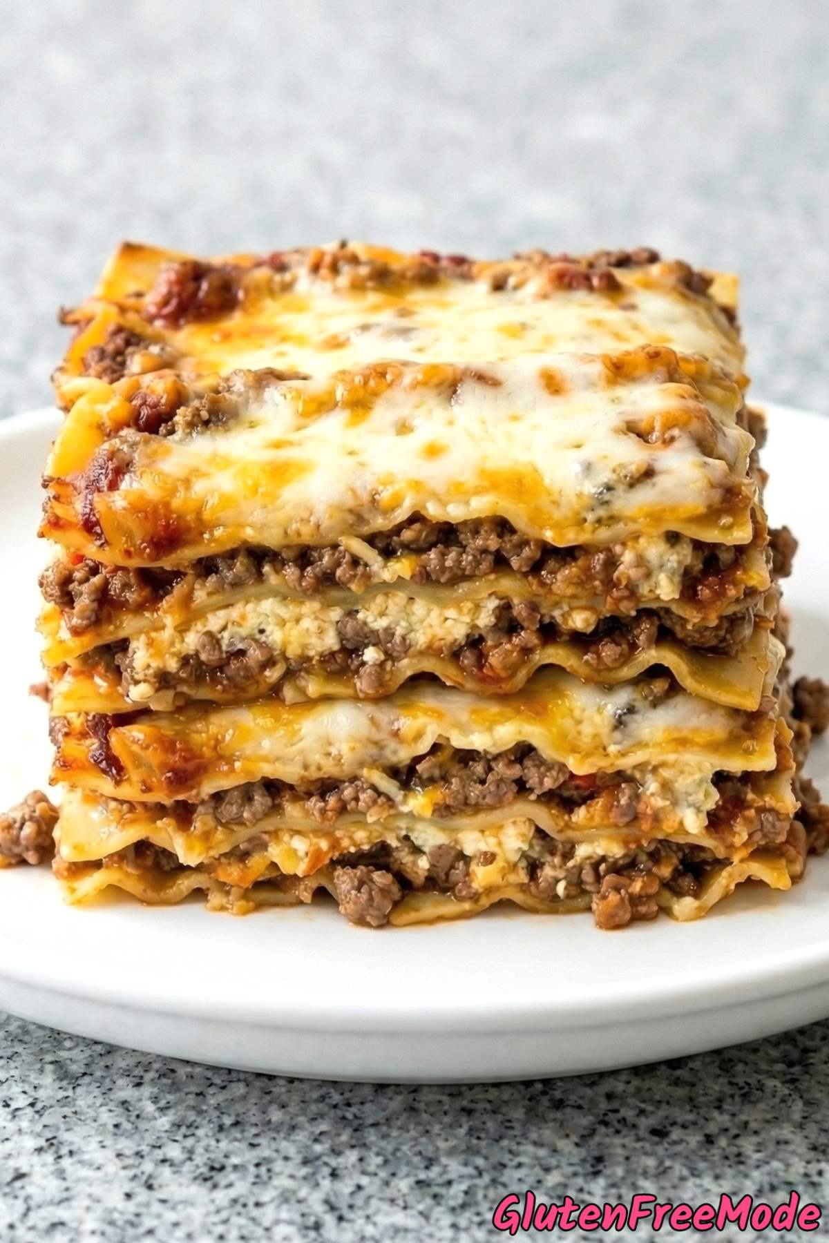 Rich gluten free beef lasagna portion