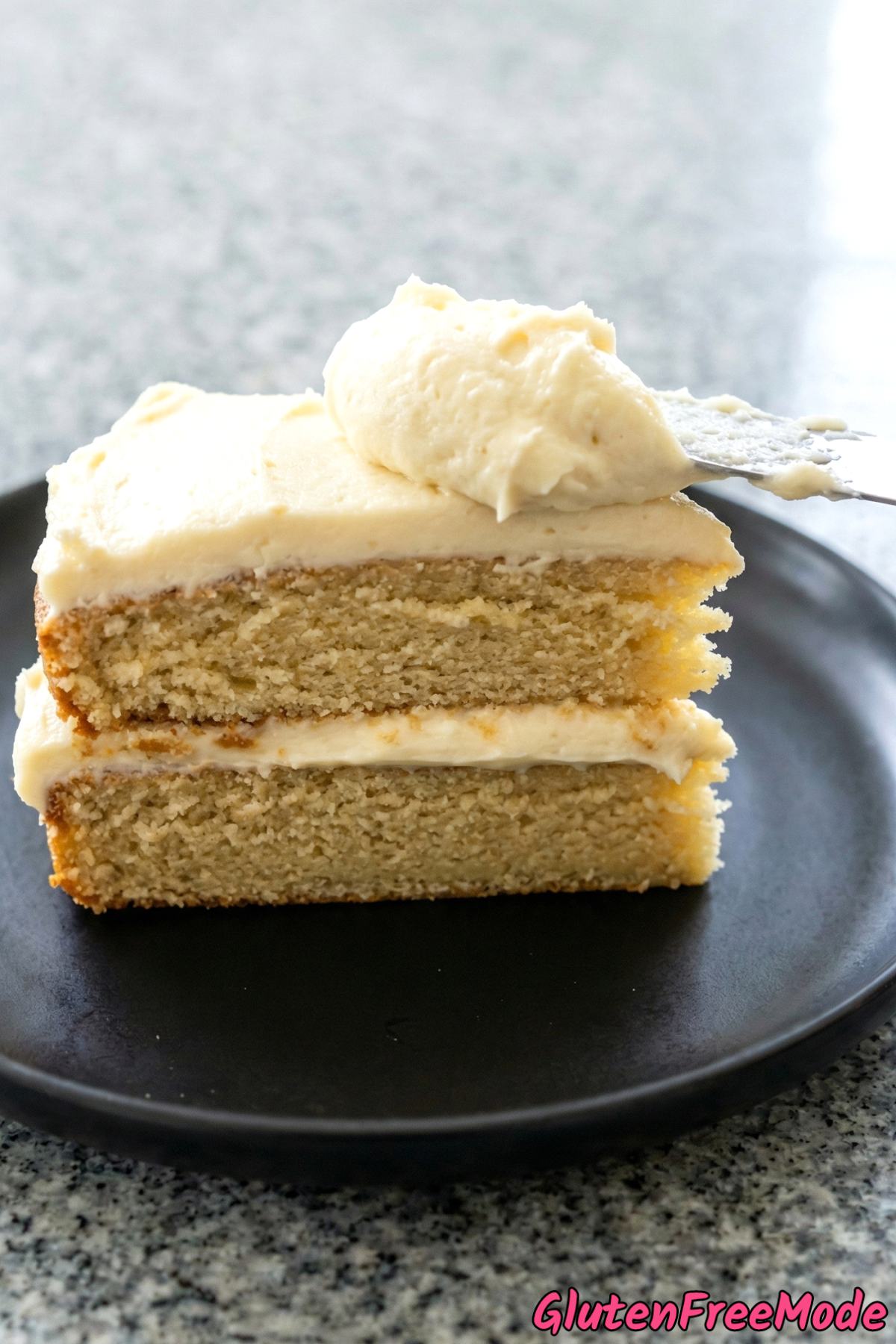 Creamy gluten free classic vanilla layer cake