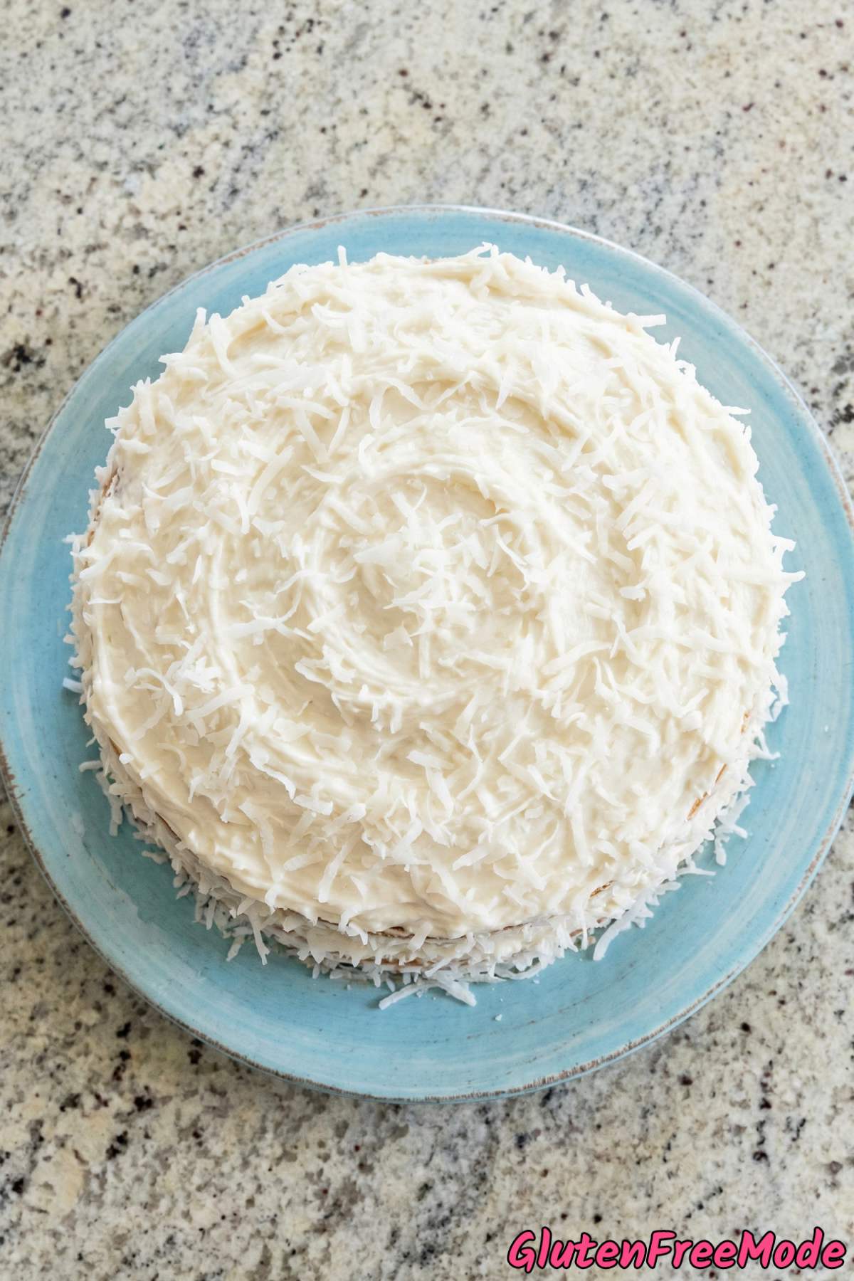 Homemade gluten free coconut layer cake