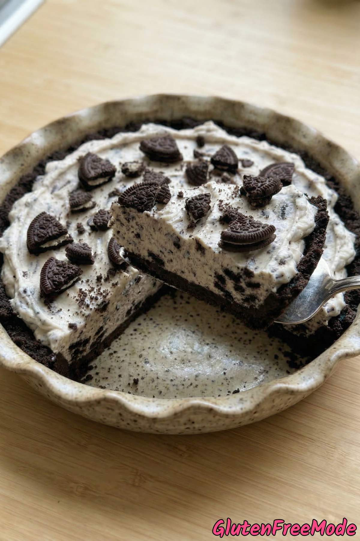 Luscious gluten free cookies & cream pie