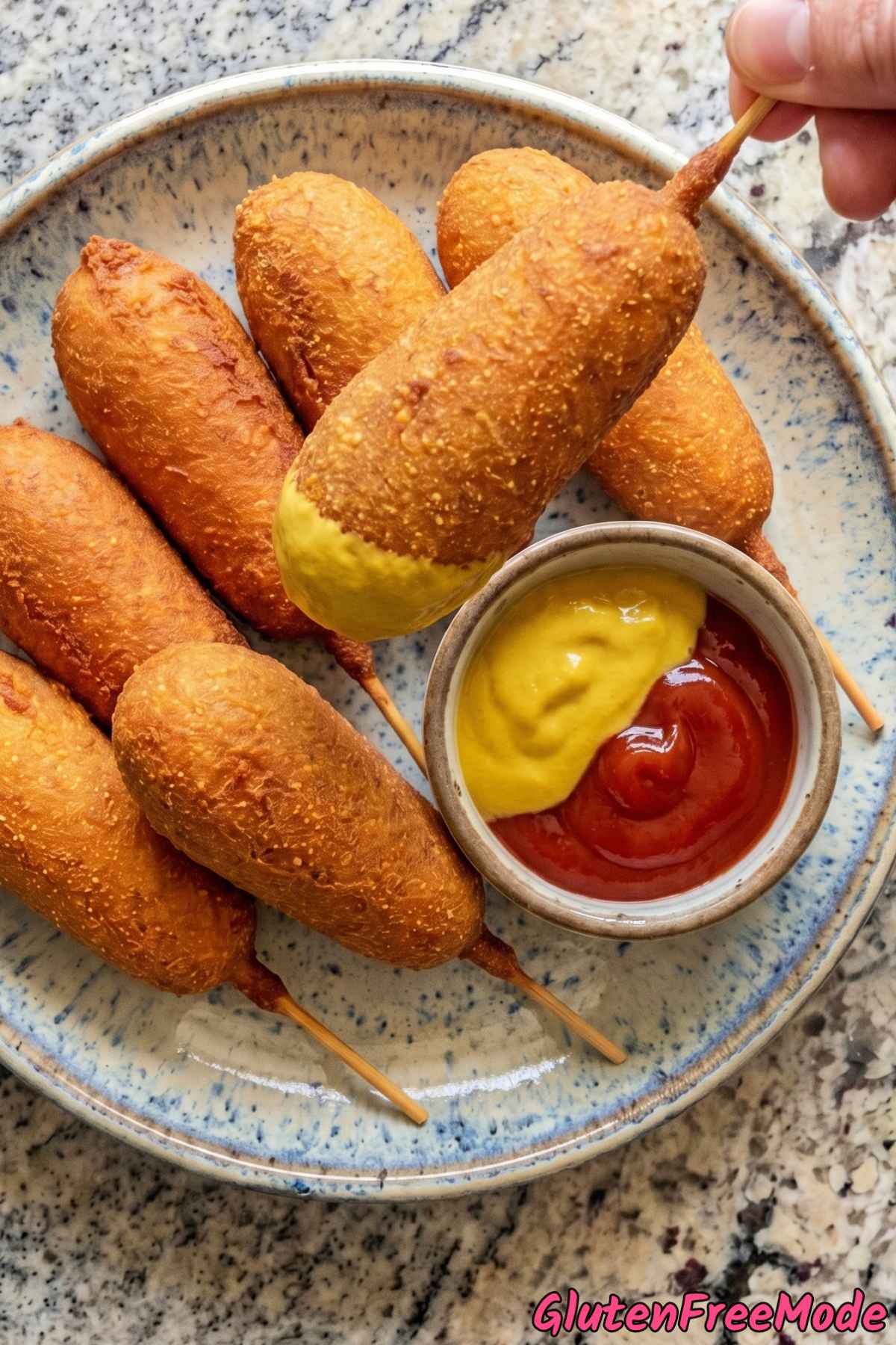 Easy gluten free corn dogs freshly fried