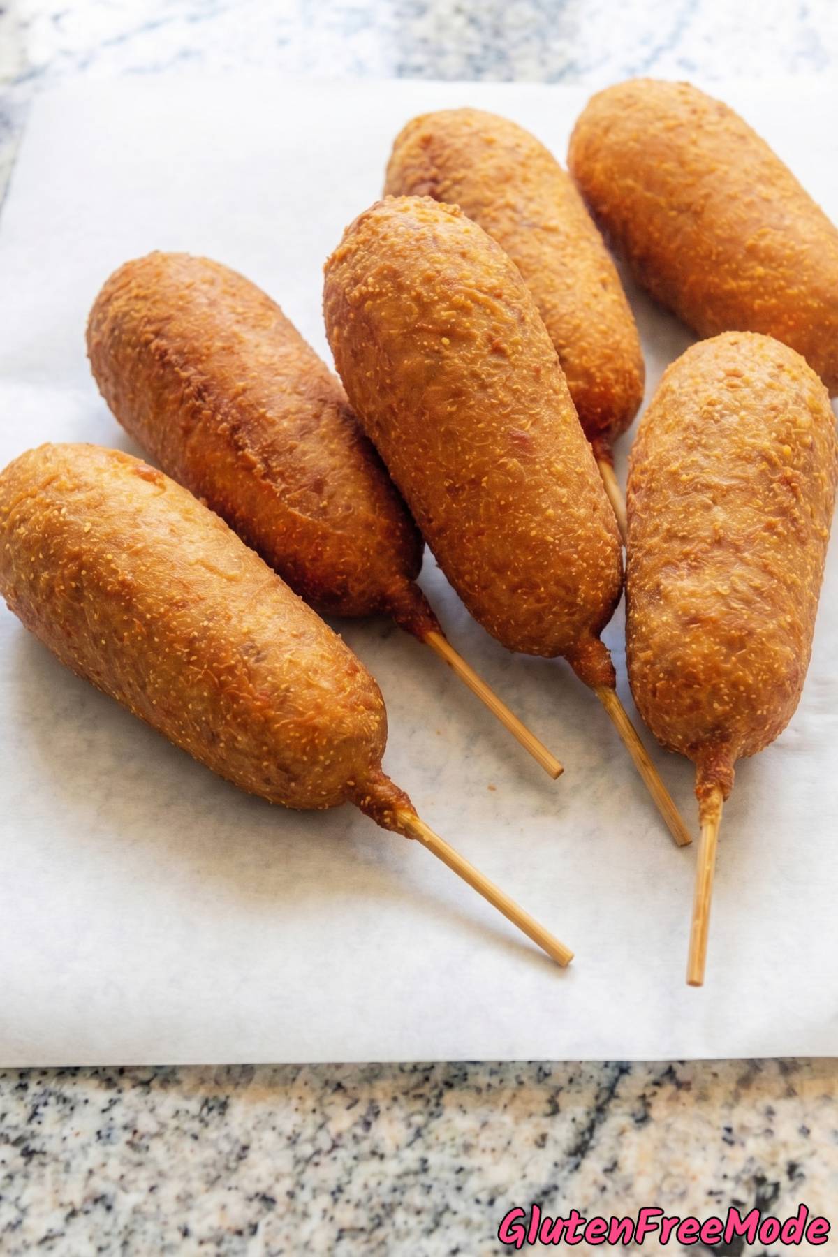 Irresistible gluten free corn dogs closeup