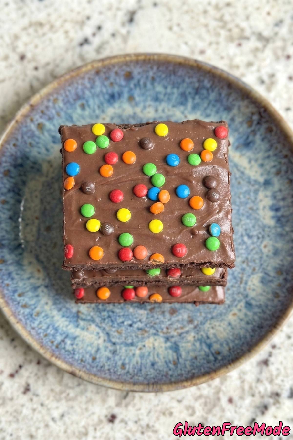 Homemade gluten free cosmic brownies with ganache