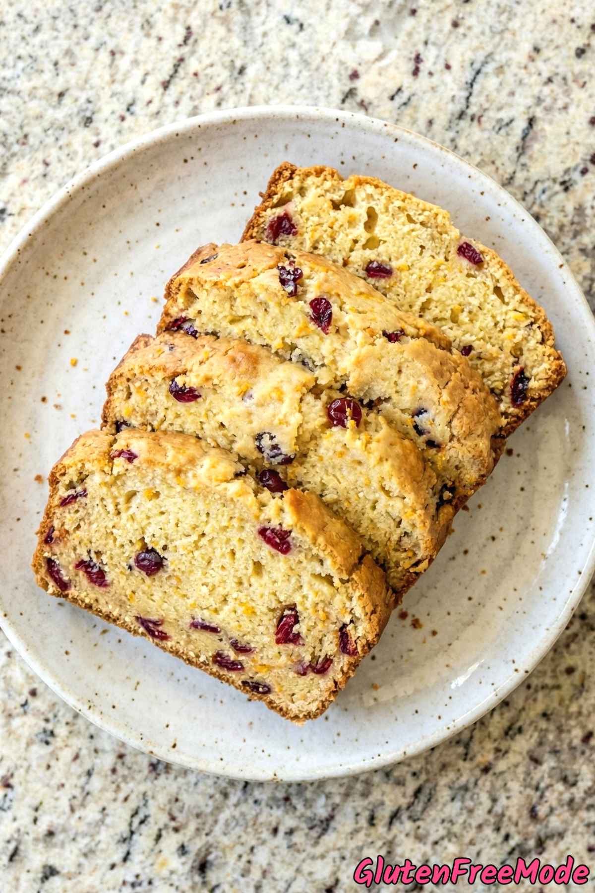 Tender gluten free cranberry orange loaf