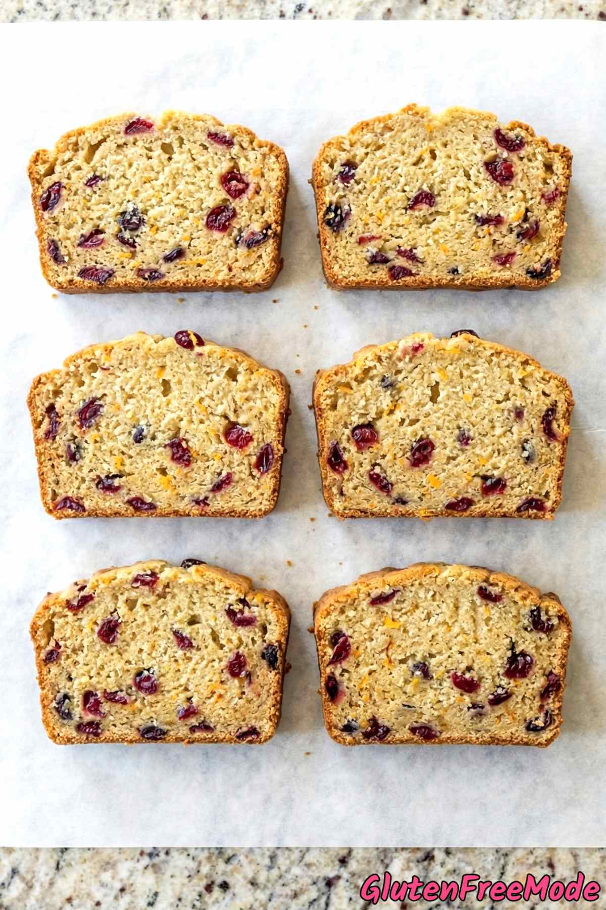 Zesty gluten free cranberry orange loaf
