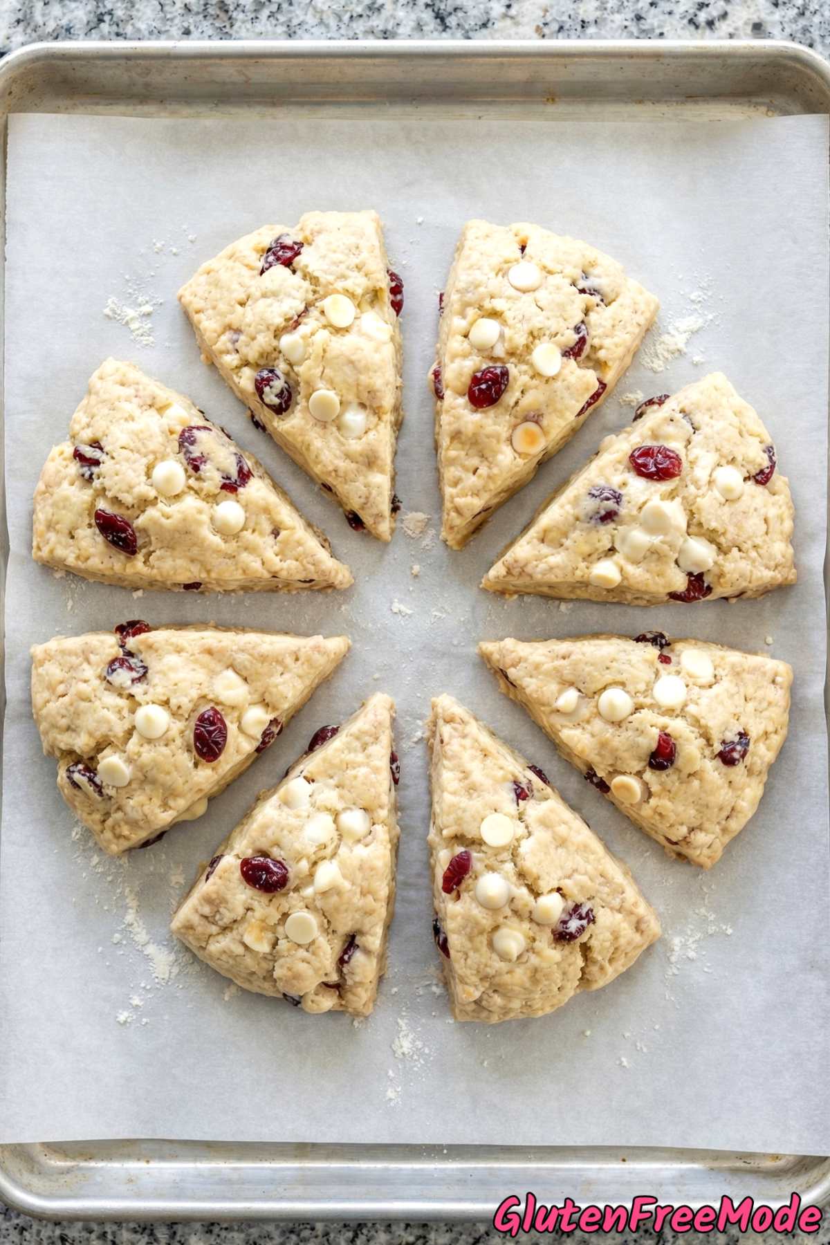 Gluten Free Cranberry White Chocolate Scones Step 6
