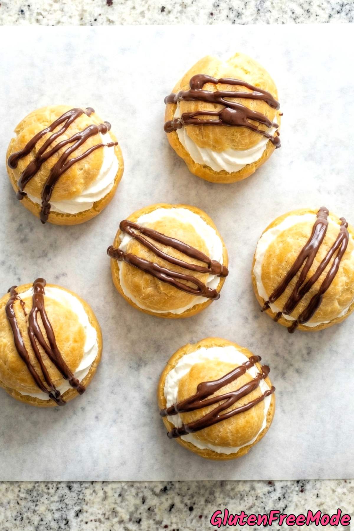 Easy gluten free cream puffs on a tray