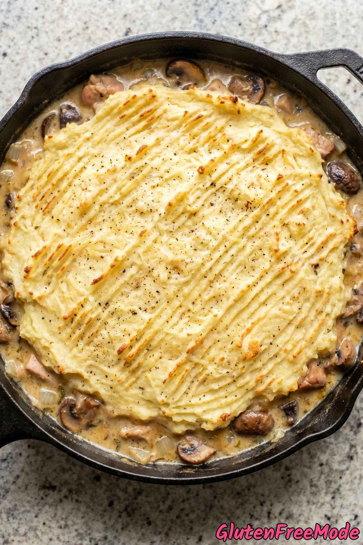 Savory gluten free chicken & mushroom pie