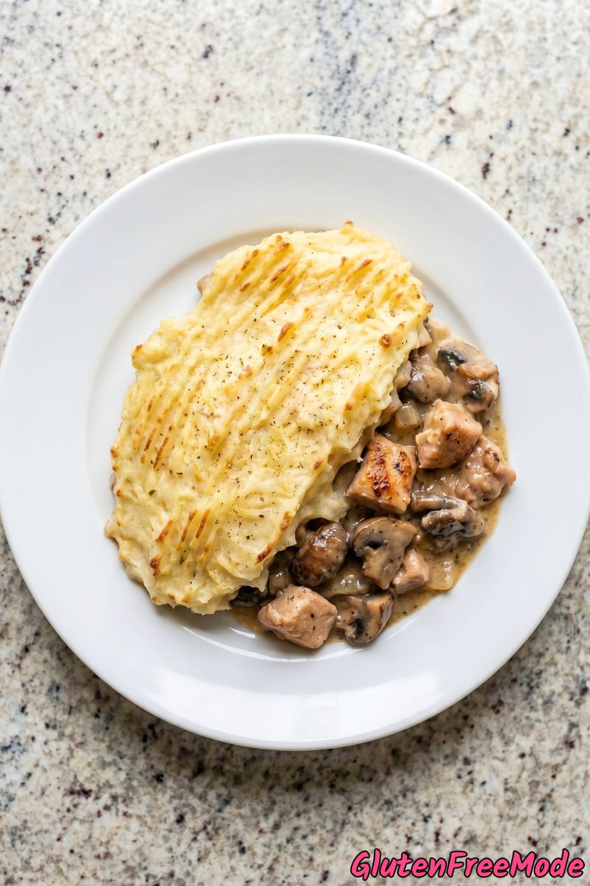 Comforting gluten free chicken mushroom pie