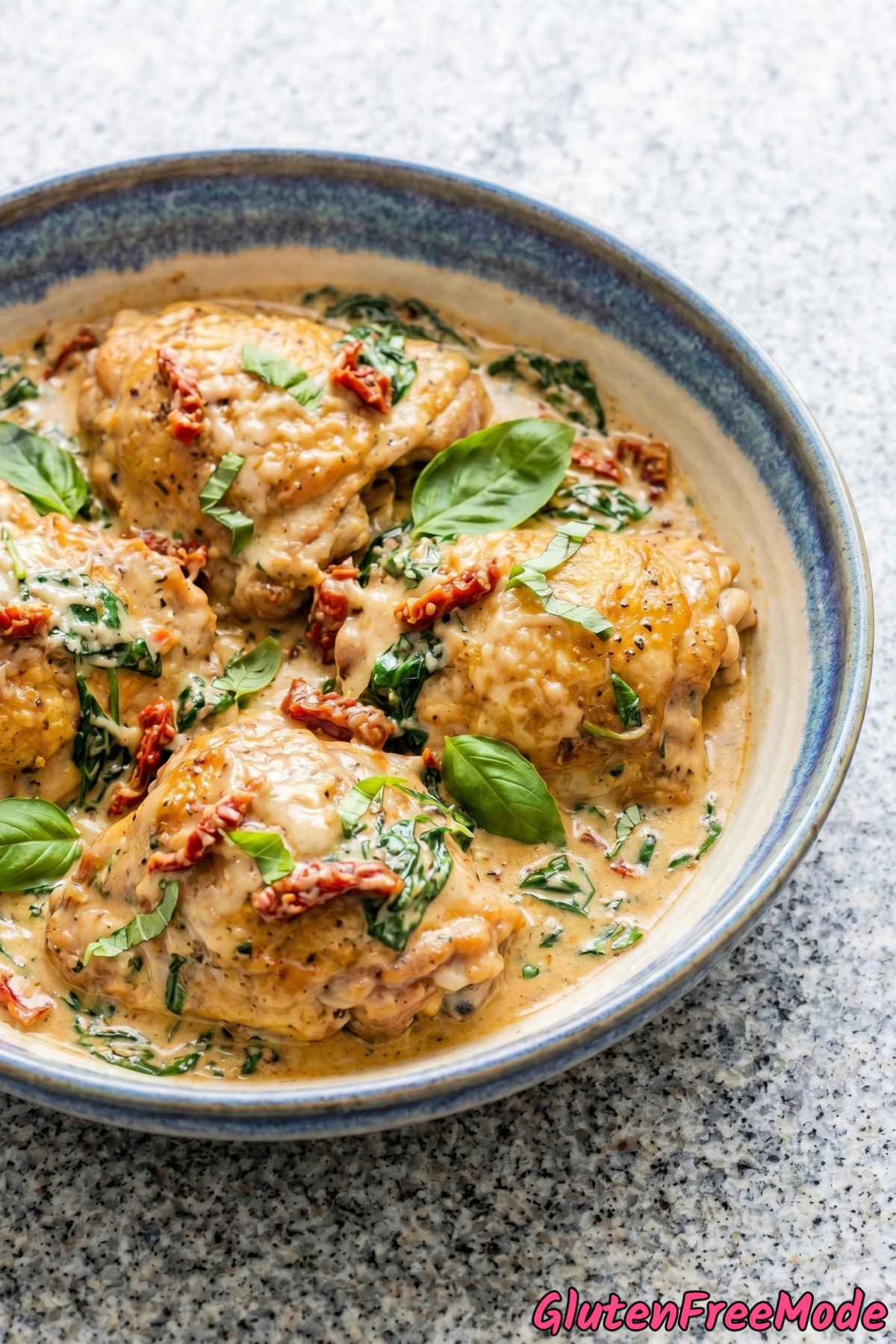 Tender gluten free creamy Tuscan chicken