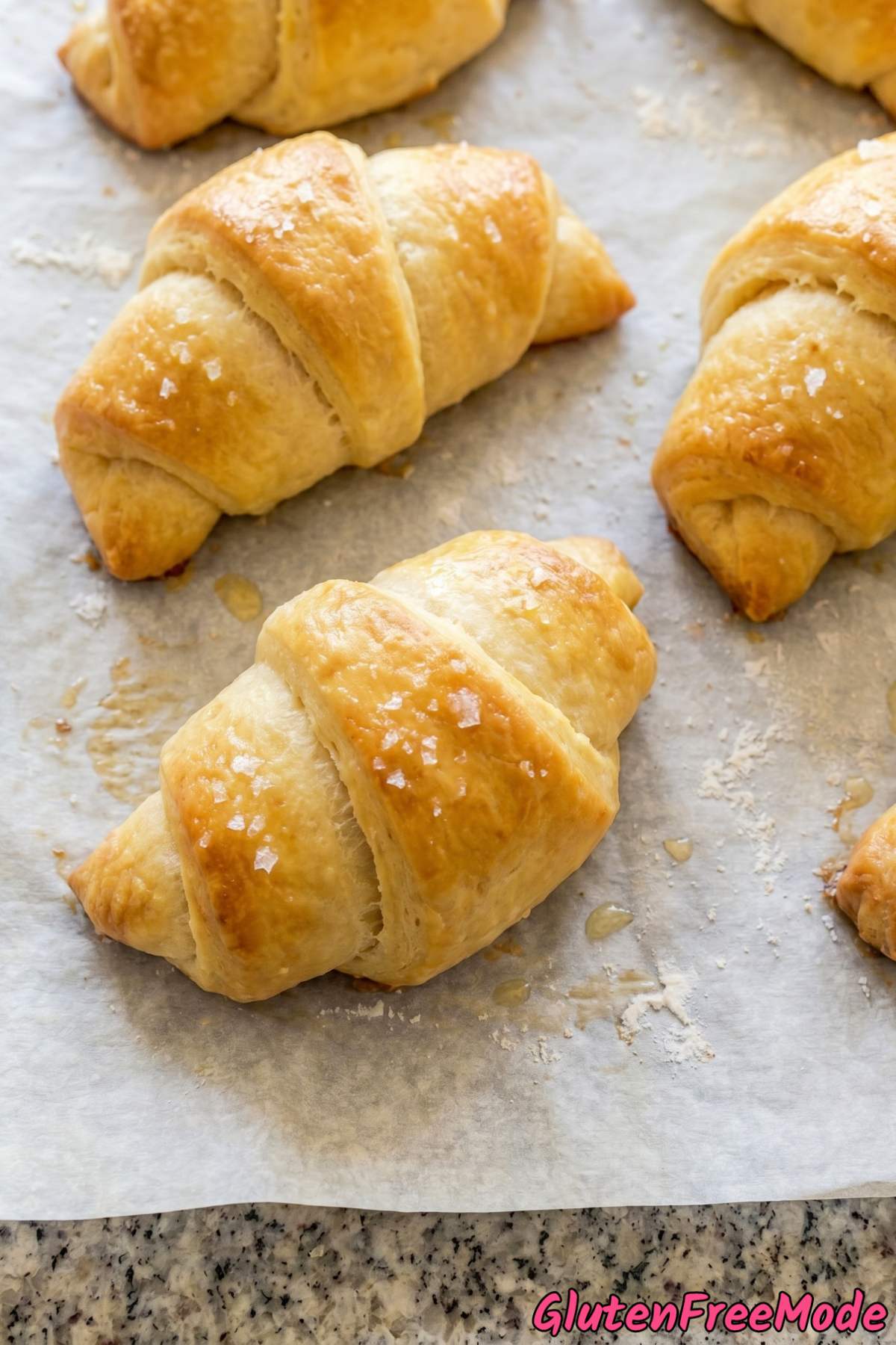 Flaky golden gluten free crescent rolls