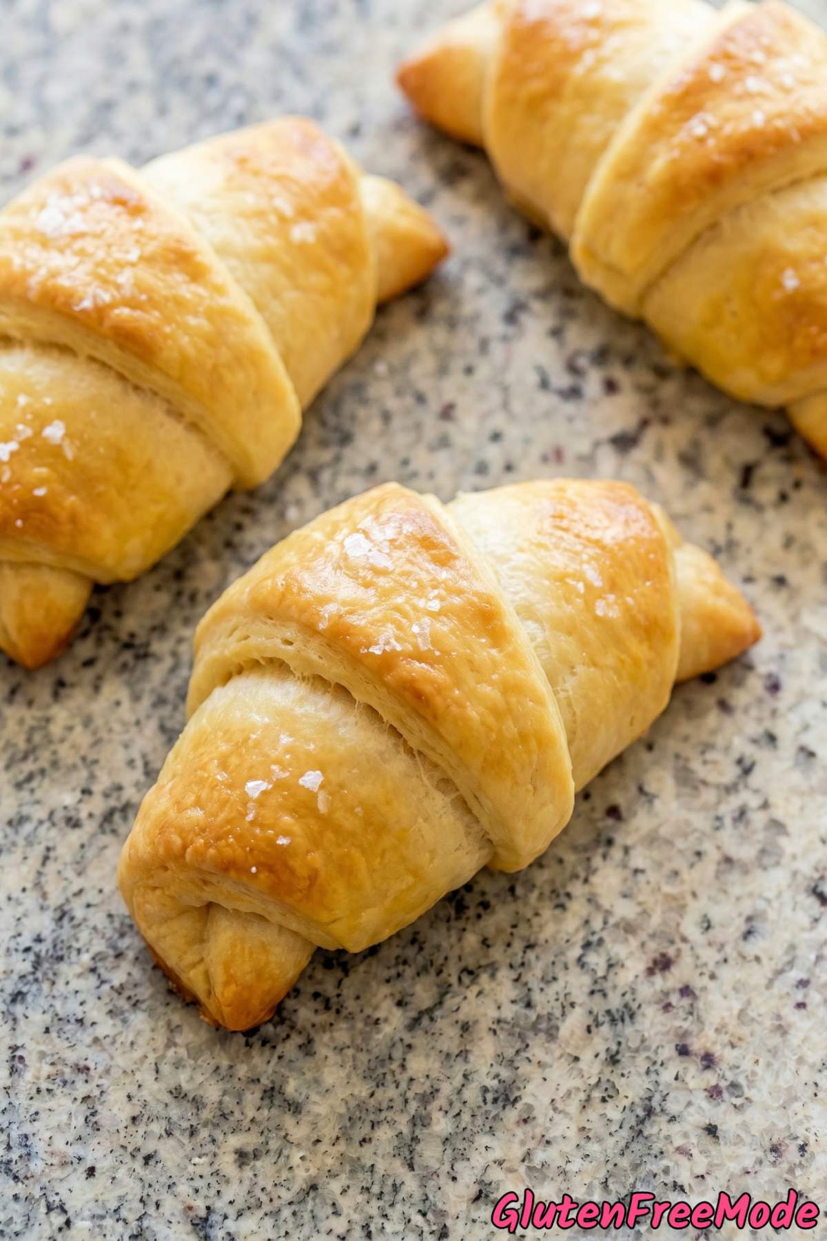 Buttery gluten free crescent rolls close up