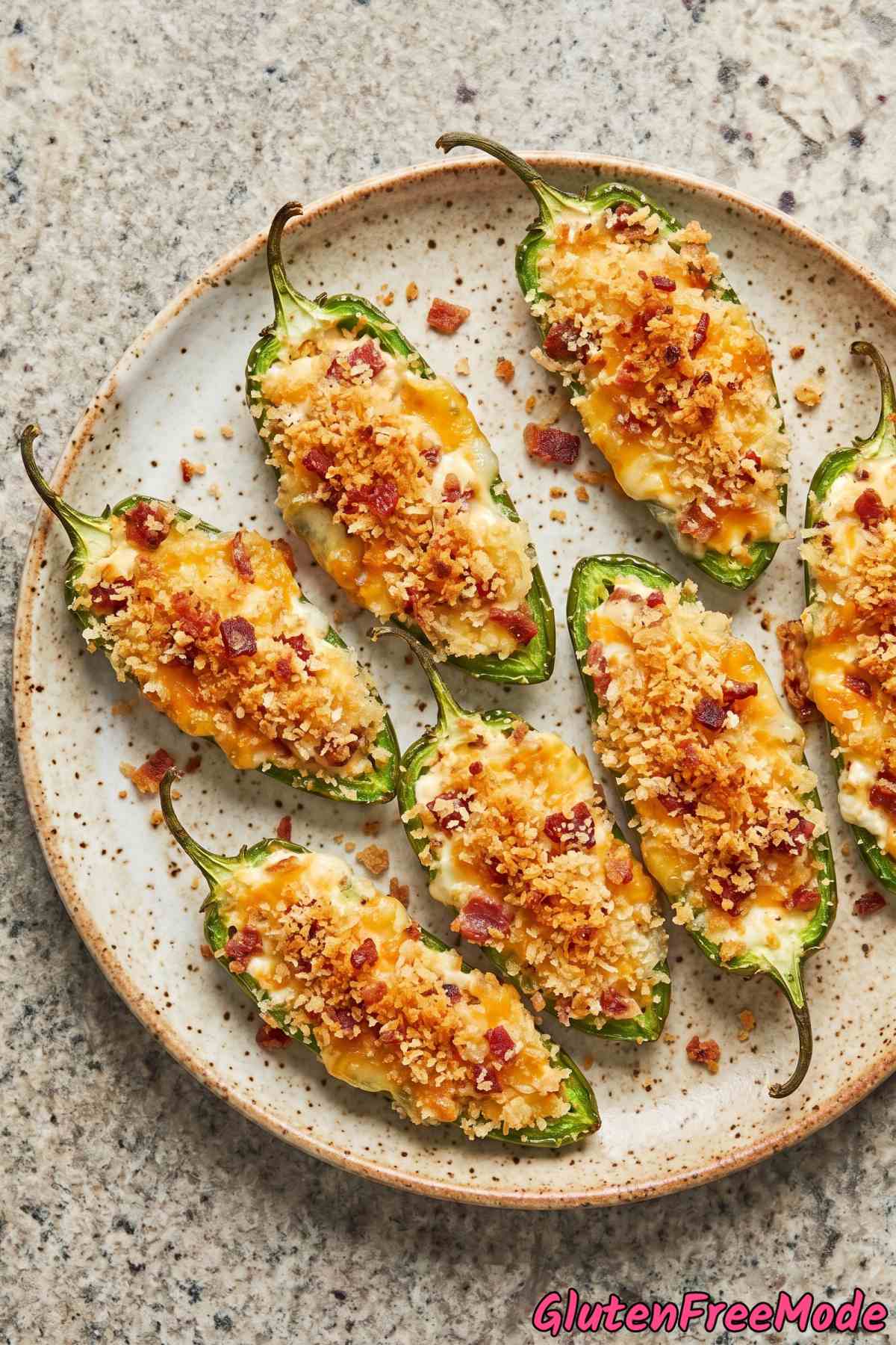 Golden gluten free bacon jalapeno poppers