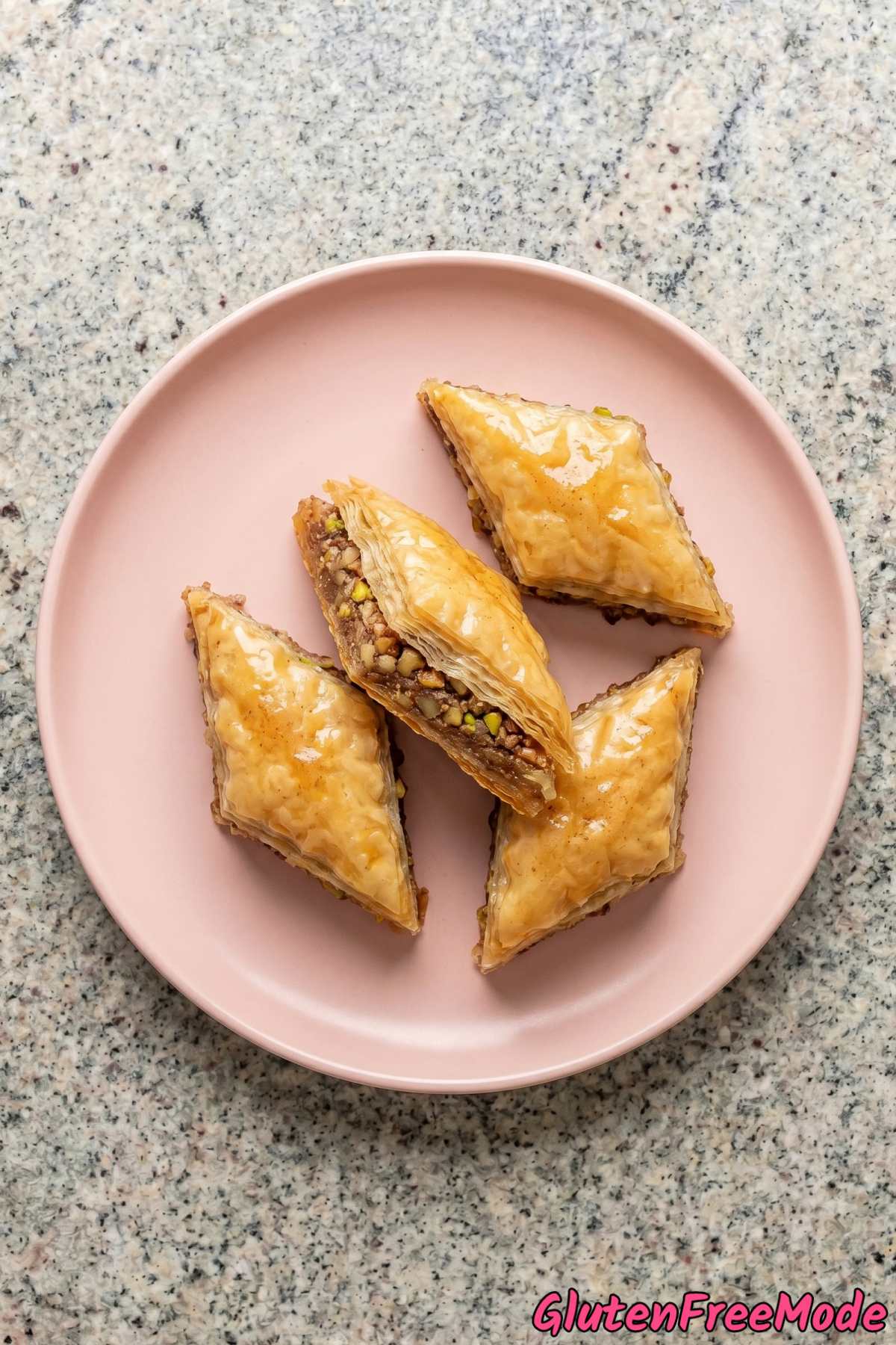 Crunchy gluten free crispy baklava dessert