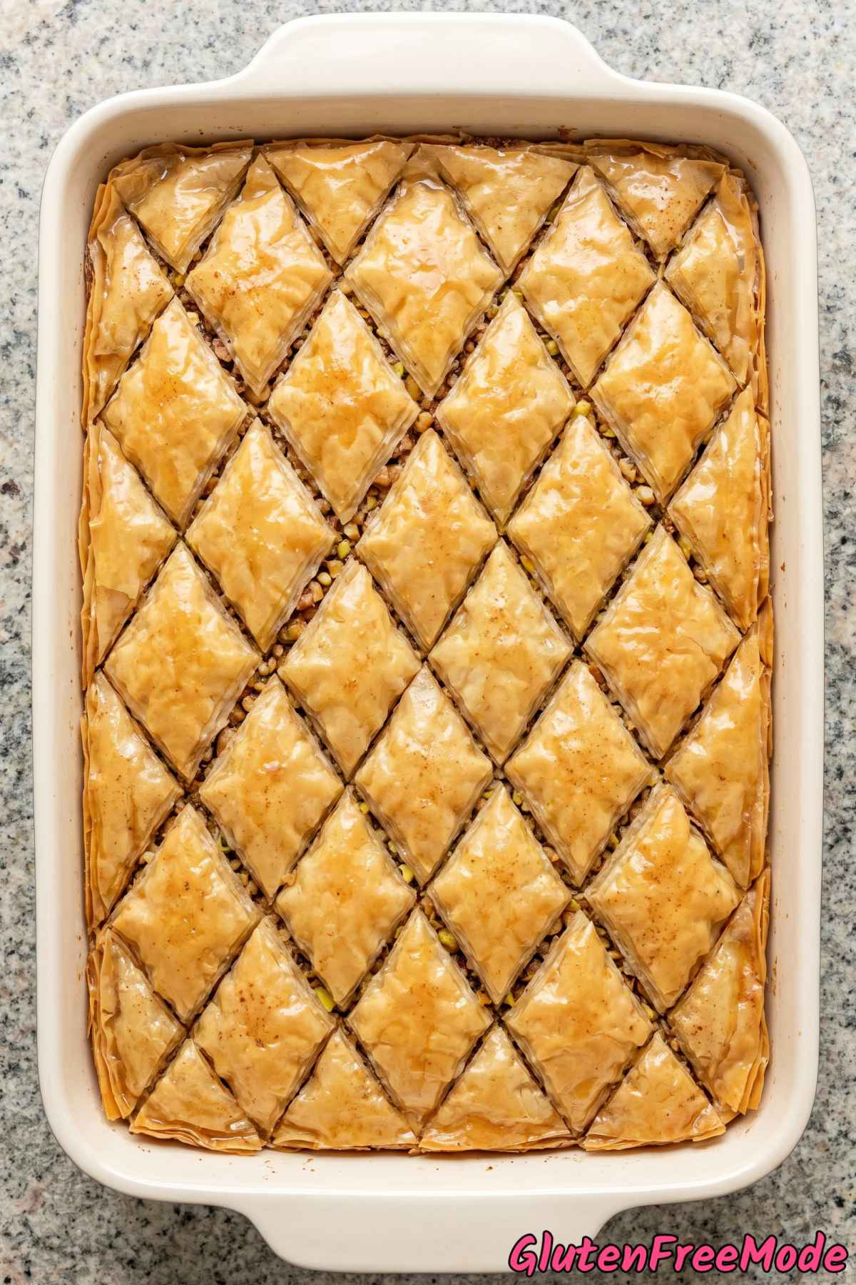 Nutty gluten free crispy baklava stacked