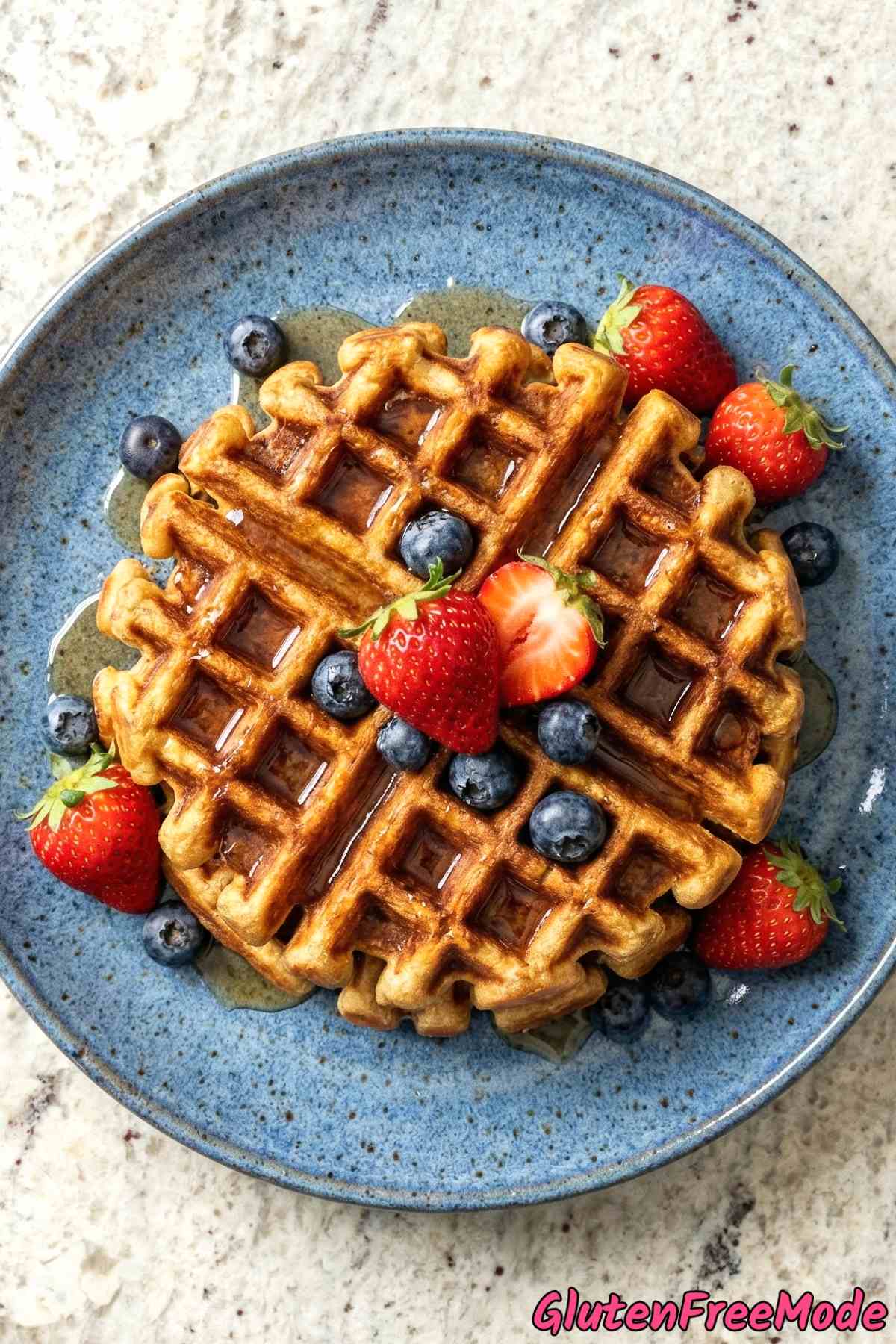 Light and crispy gluten free Belgian waffles