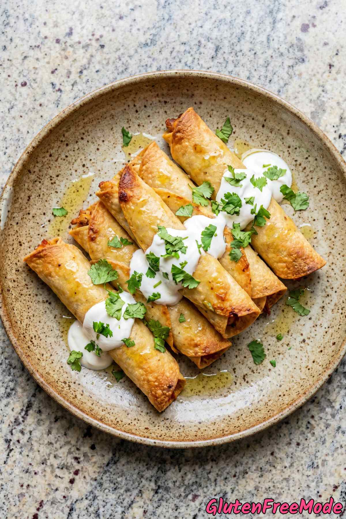 Easy gluten free crispy chicken taquitos recipe