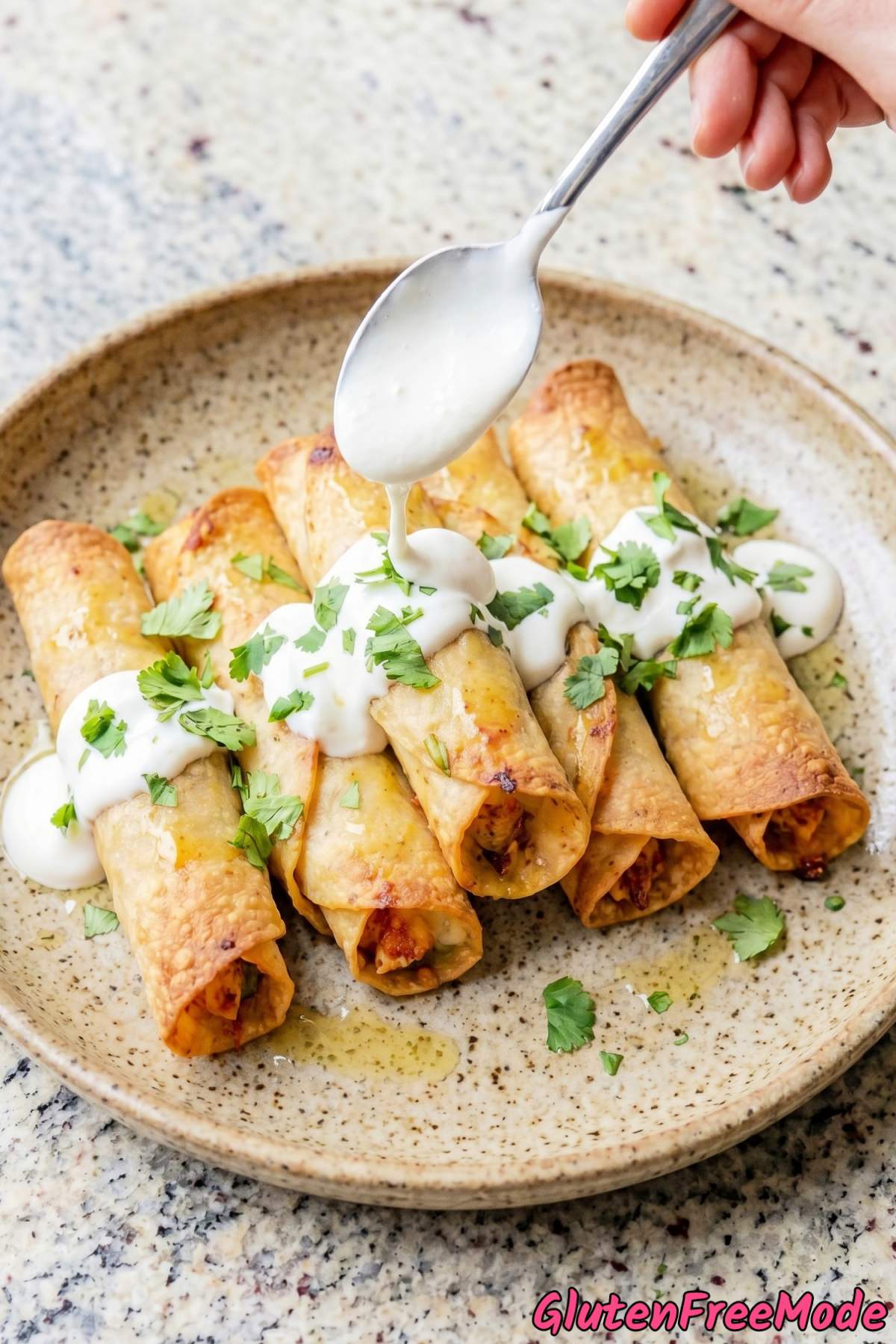 Irresistible gluten free crispy chicken taquitos