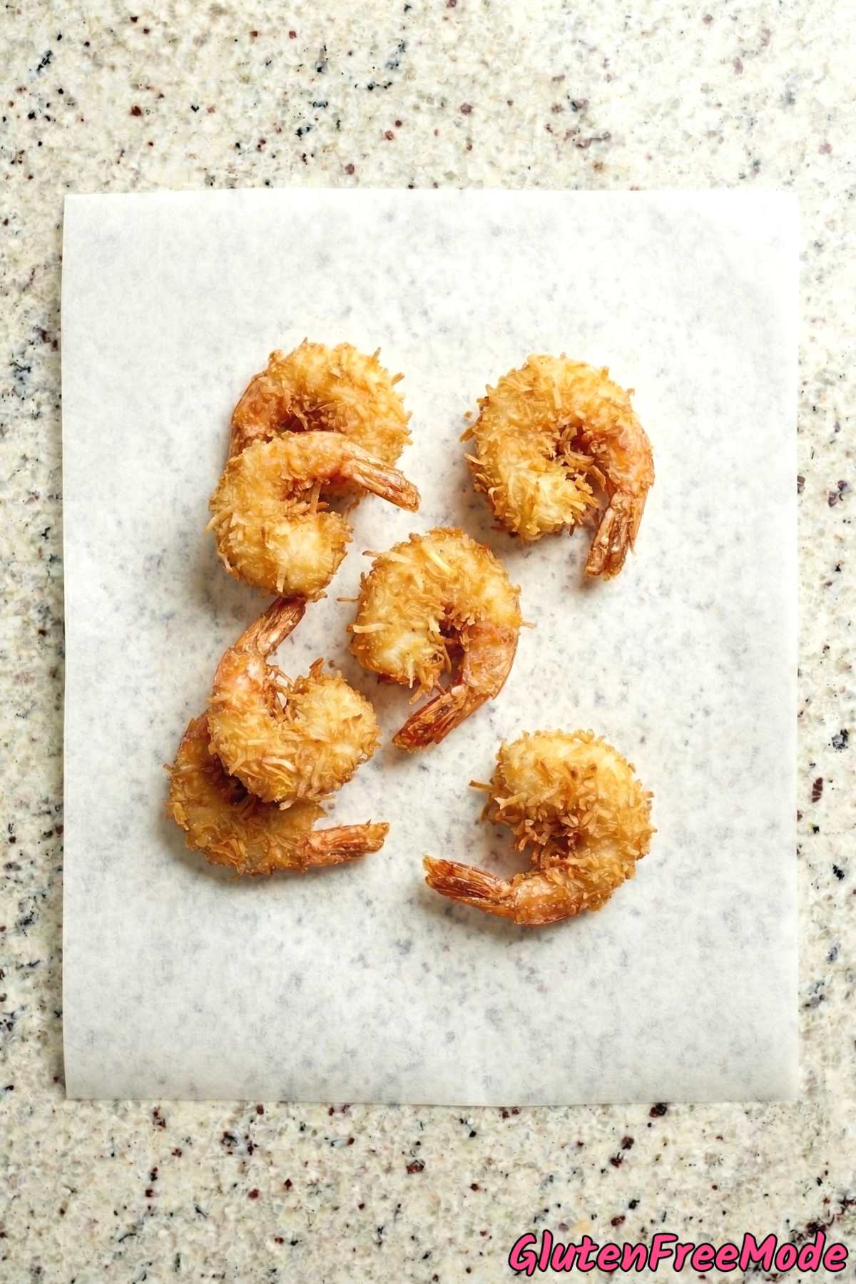 Light and crispy gluten free coconut shrimp
