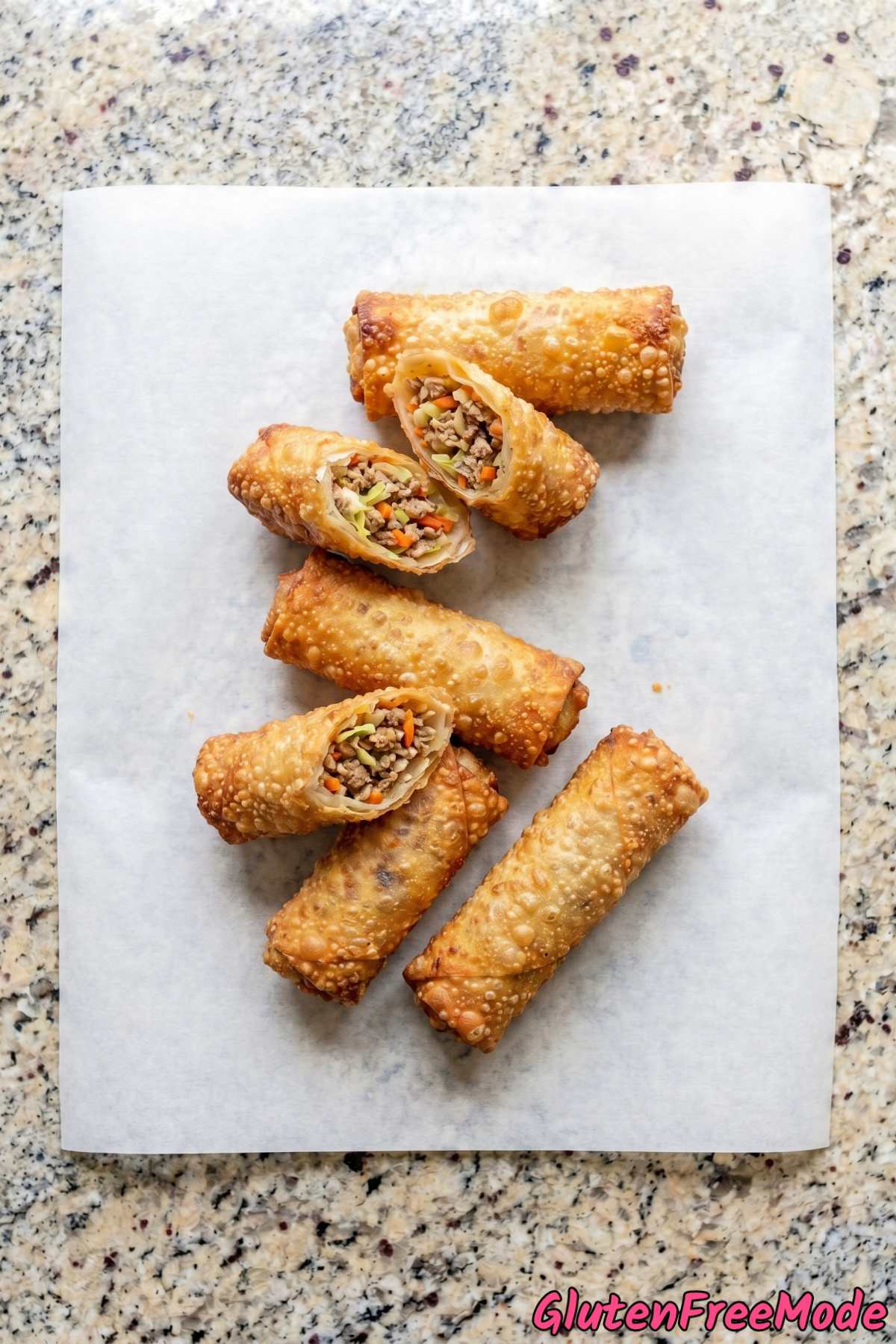 Homemade gluten free crispy egg rolls