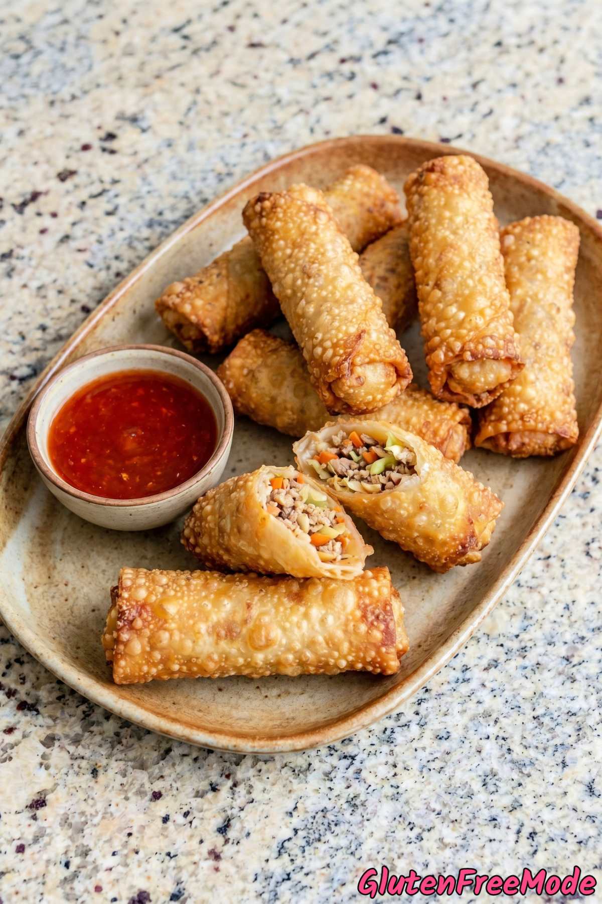 Savory gluten free crispy egg rolls