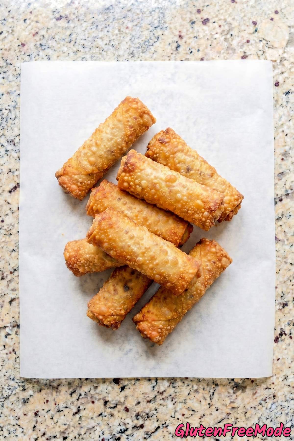 Crunchy gluten free egg rolls closeup