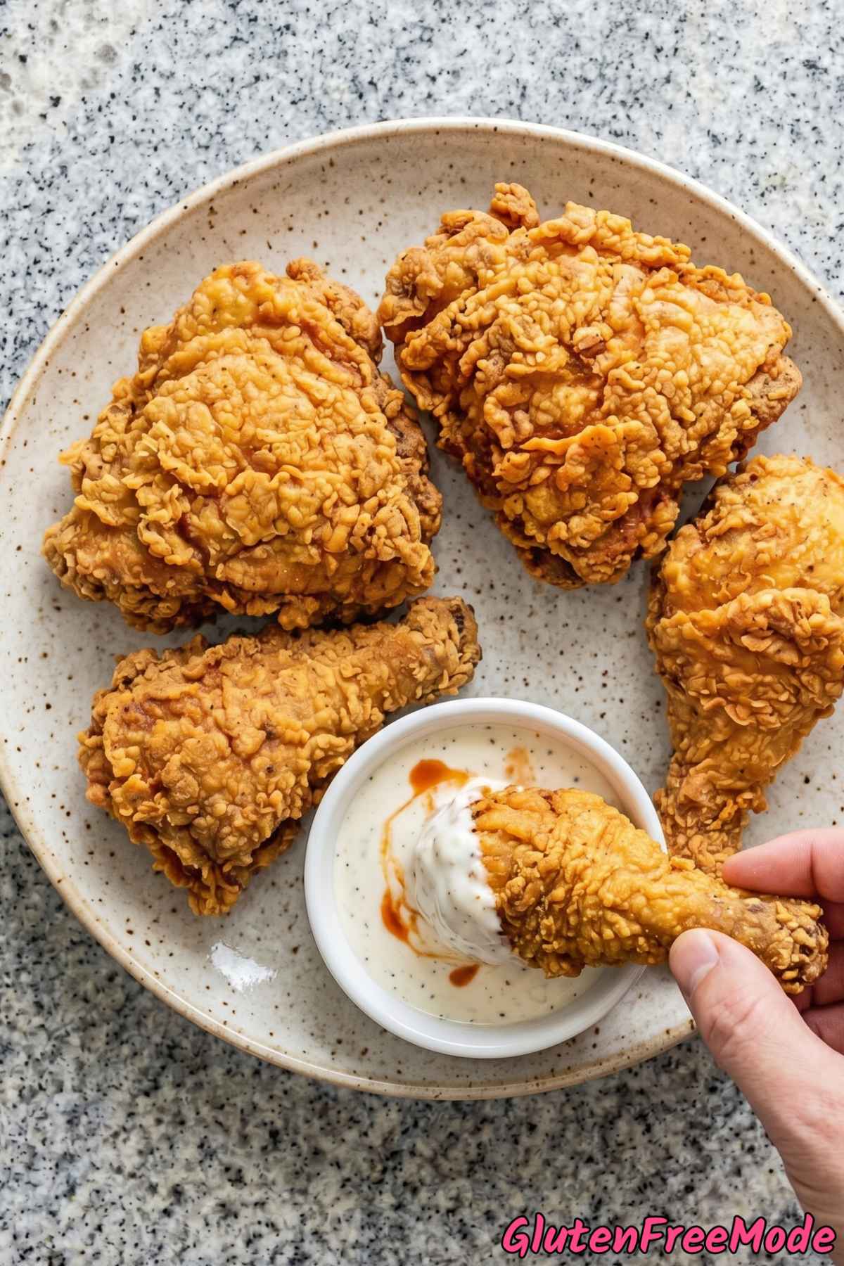 Homemade gluten free crispy fried chicken