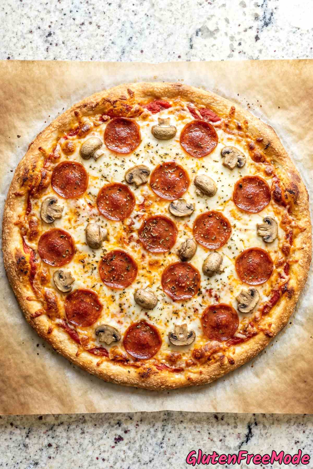 Light and gluten free crispy pizza crust