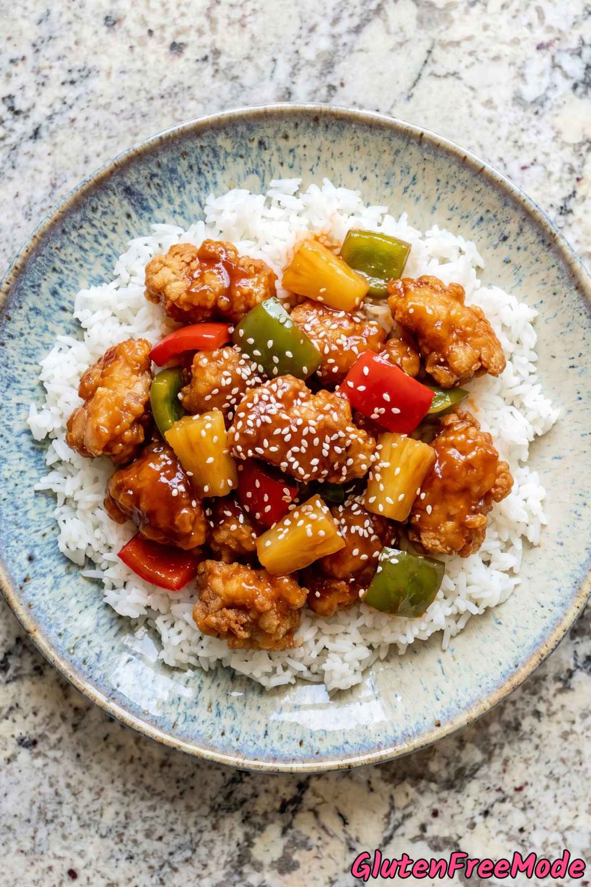Homemade crispy sweet & sour chicken GF