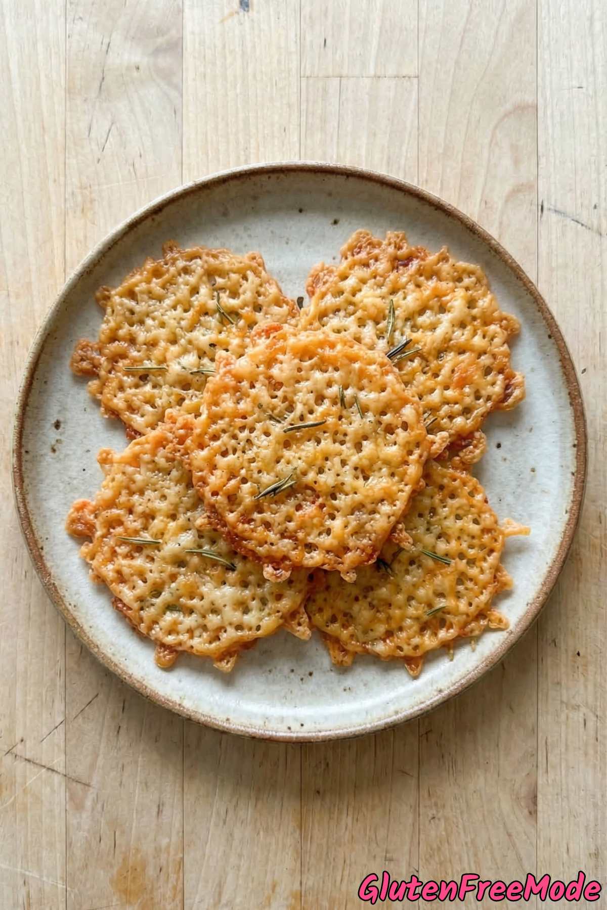 Savory gluten free crunchy cheese crisps