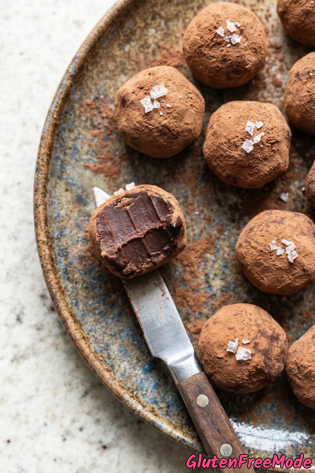 Indulgent dark chocolate sea salt truffles