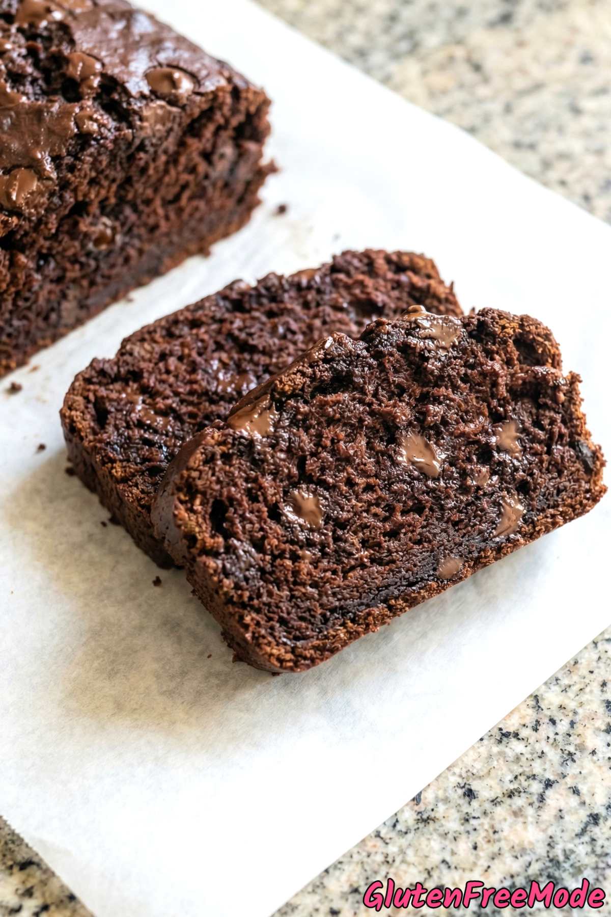 Indulgent gluten free double chocolate bread