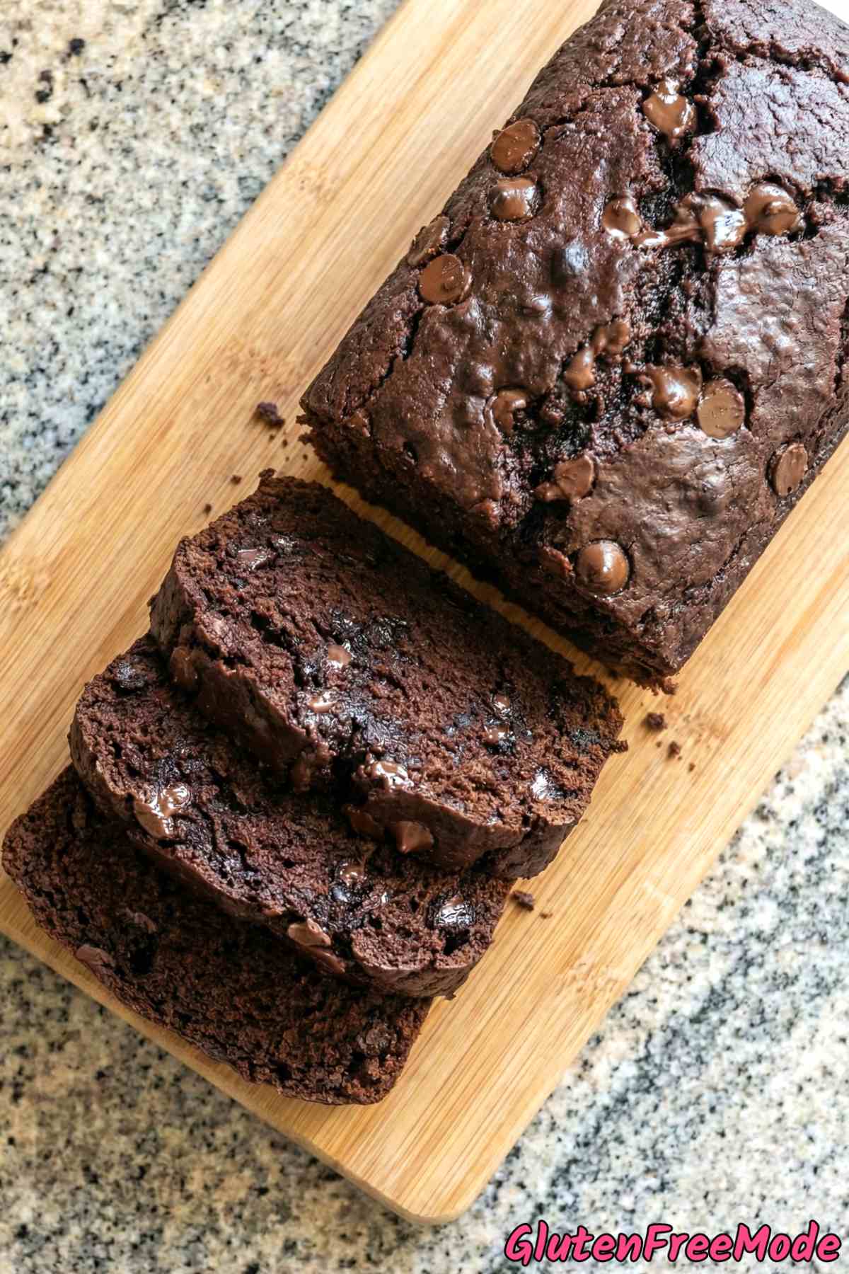 Homemade gluten free double chocolate bread