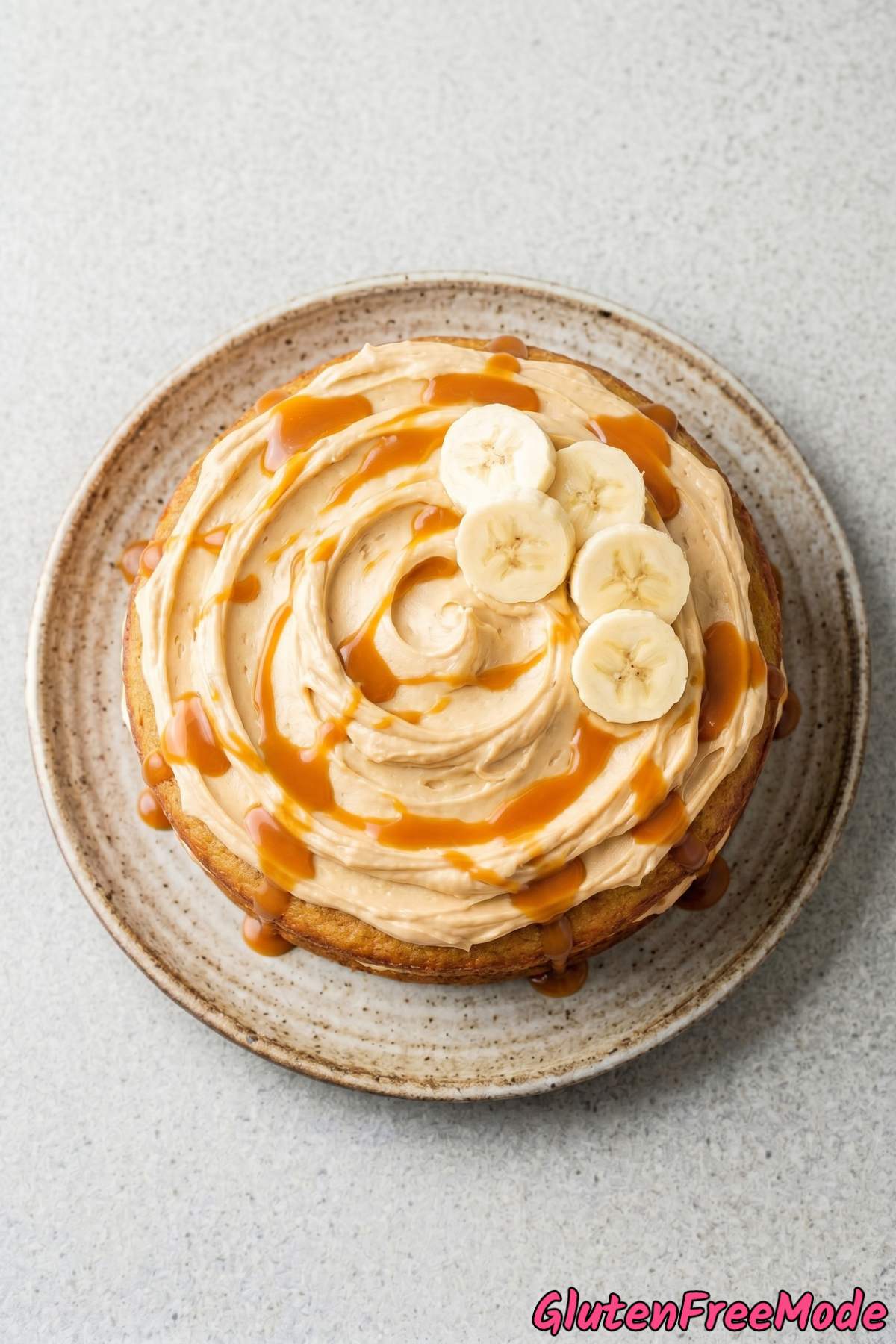 Tender gluten free dulce de leche banana cake
