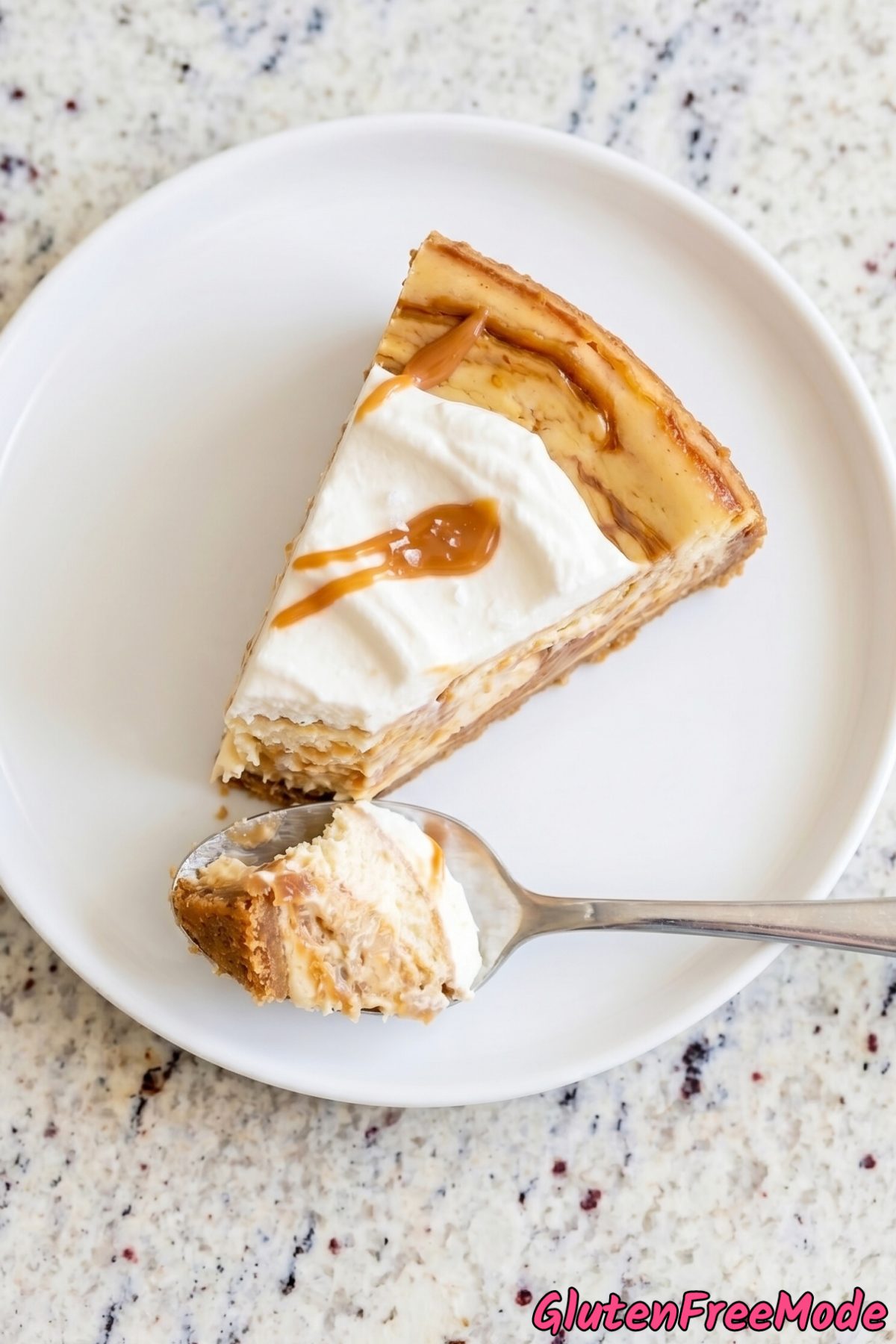 Luscious gluten free dulce de leche cheesecake