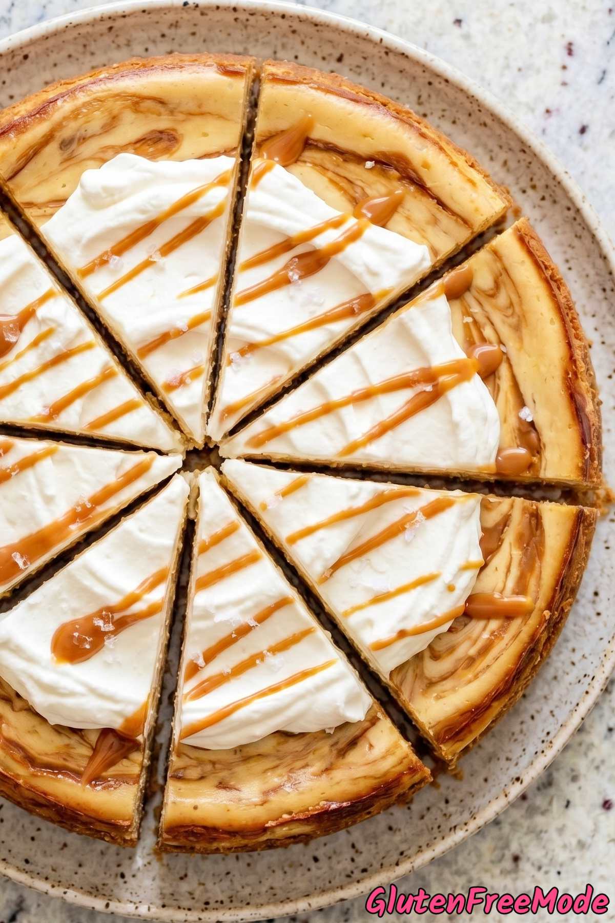 Decadent gluten free dulce de leche cheesecake