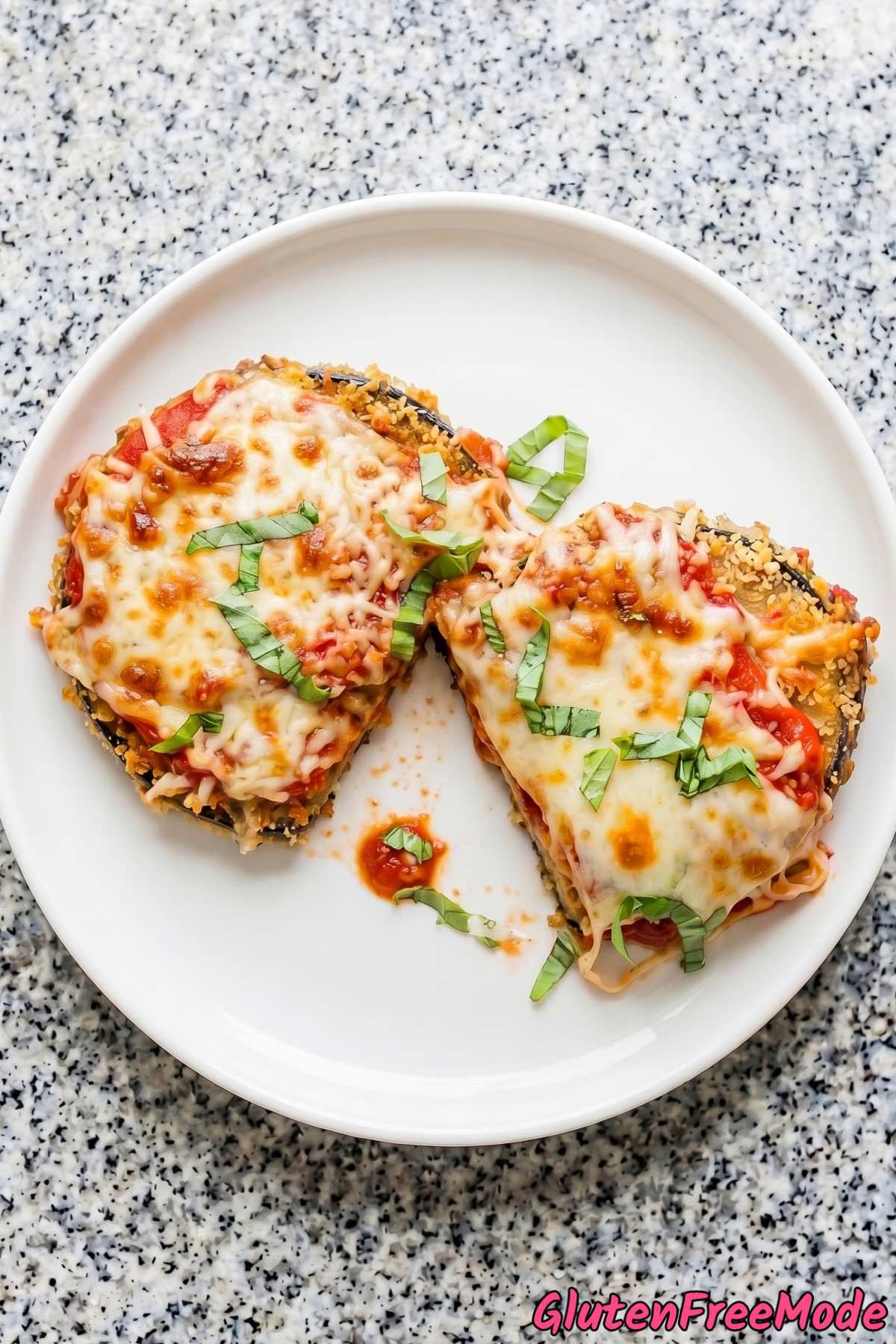 Cheesy gluten free eggplant parmesan