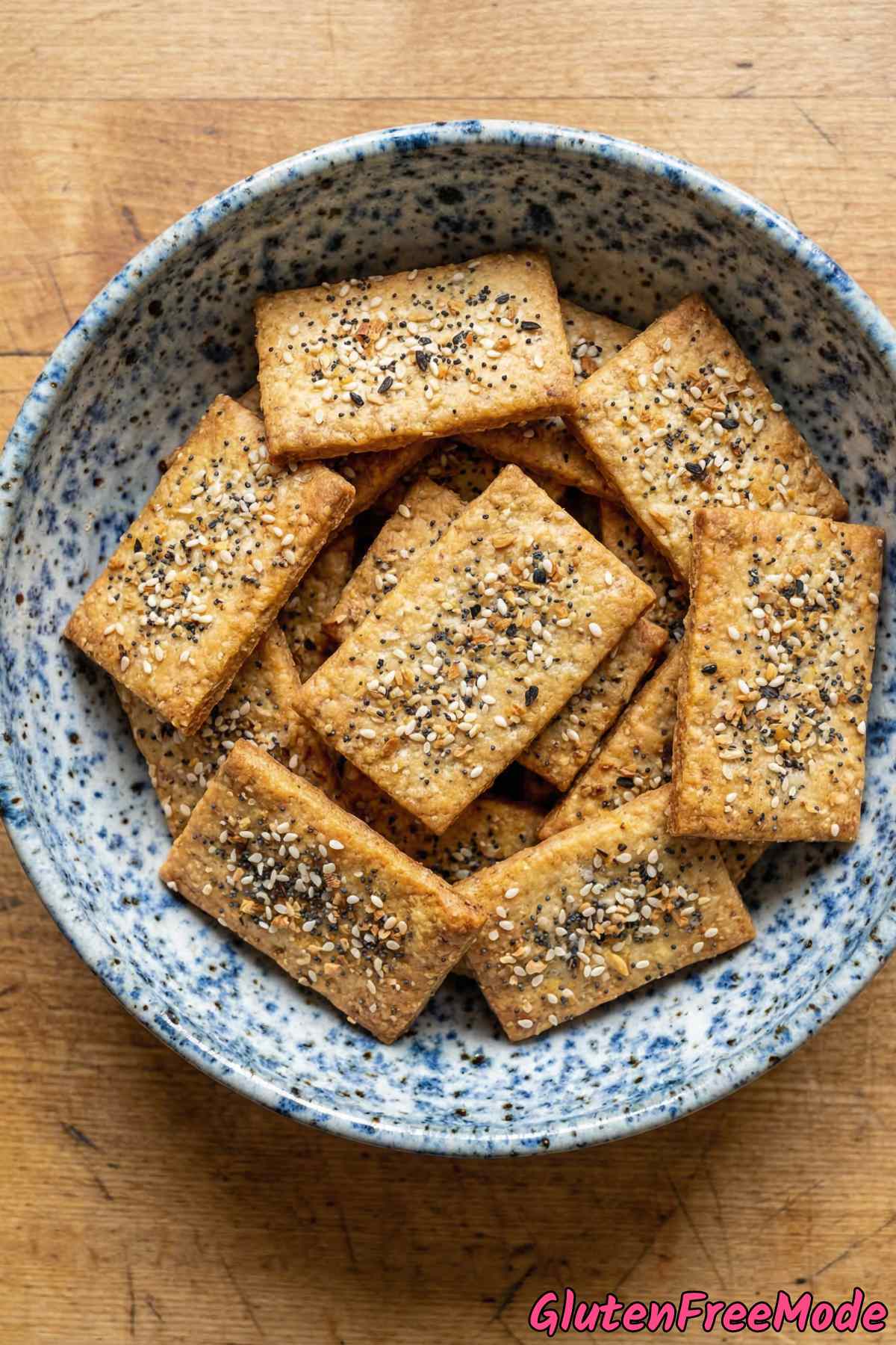Irresistible gluten free everything bagel crackers