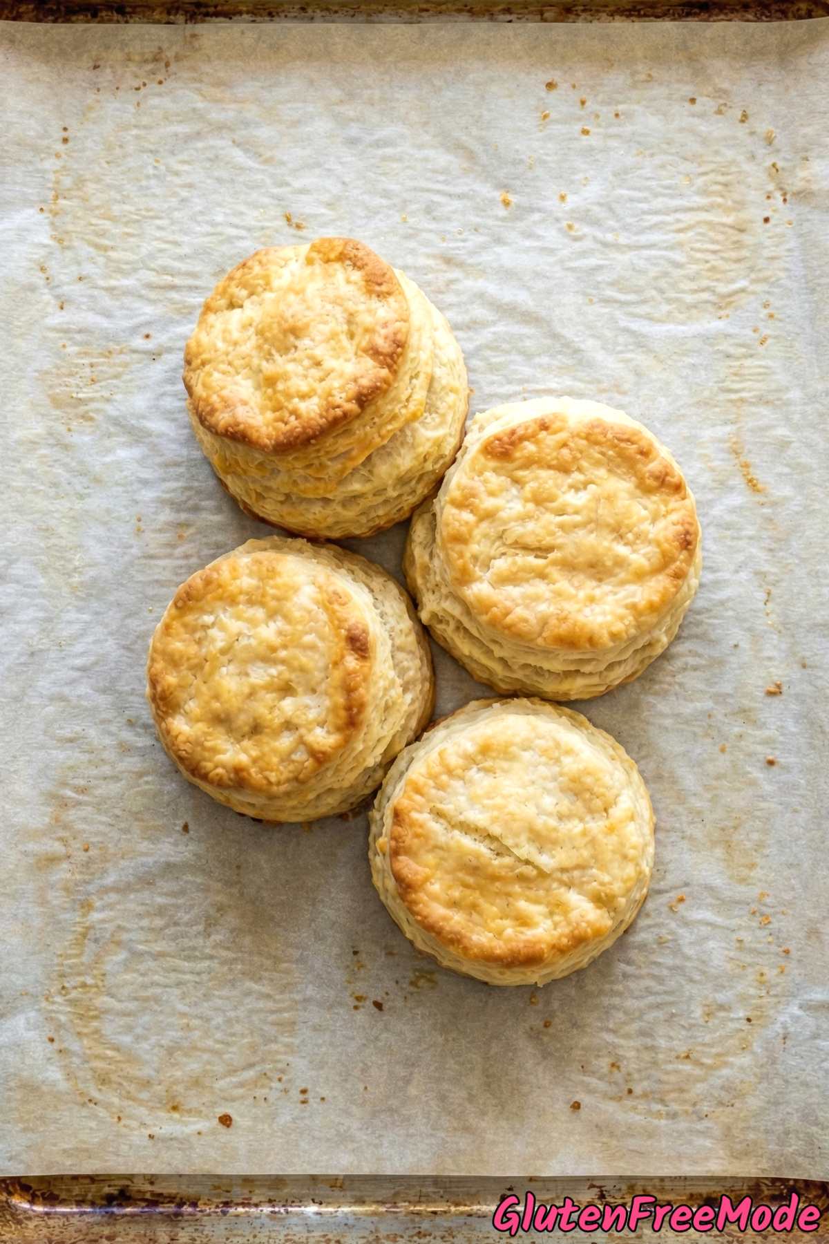 Rustic gluten free buttermilk biscuits on plate