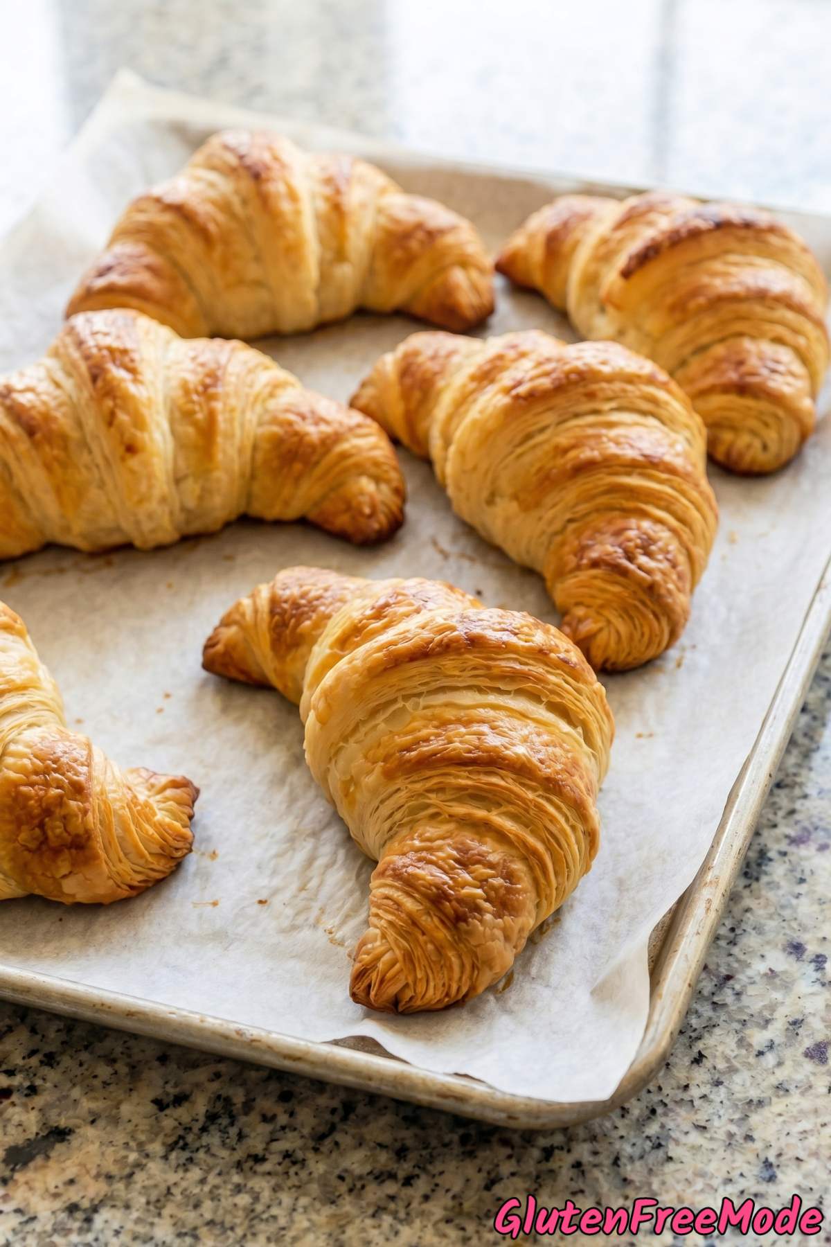 Perfect golden gluten free flaky croissants
