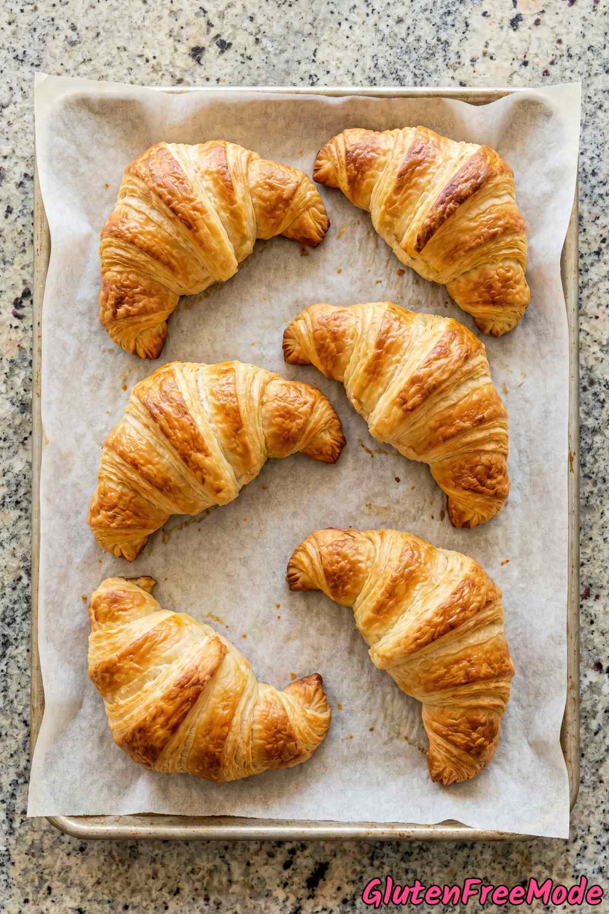 Homemade gluten free flaky croissants