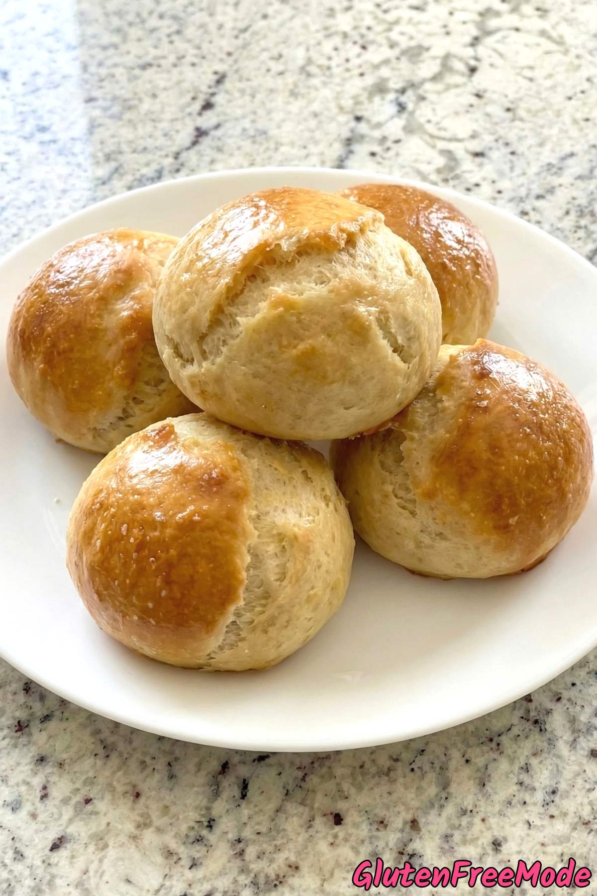 Perfect gluten free fluffy dinner rolls served