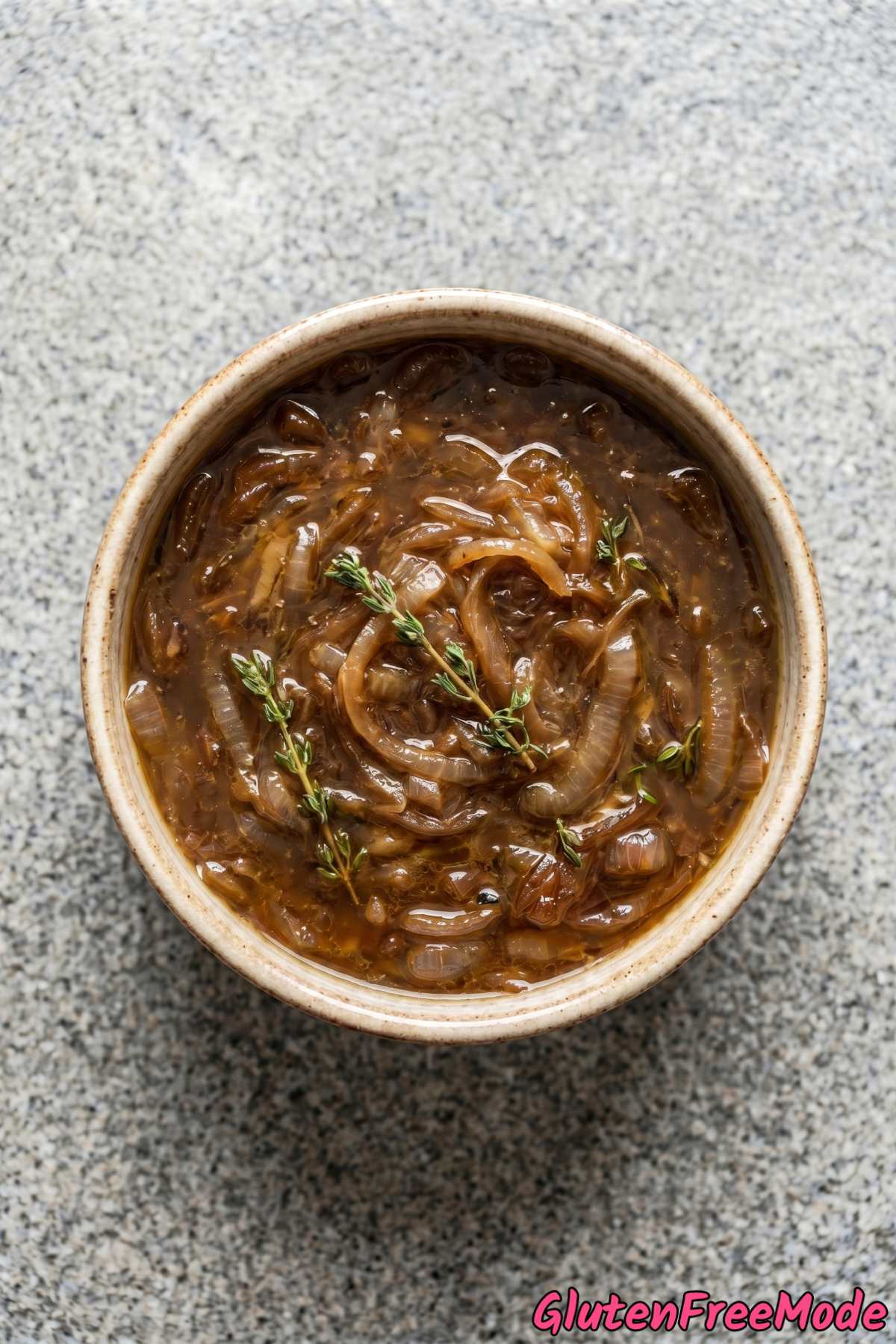 Classic gluten free French onion soup