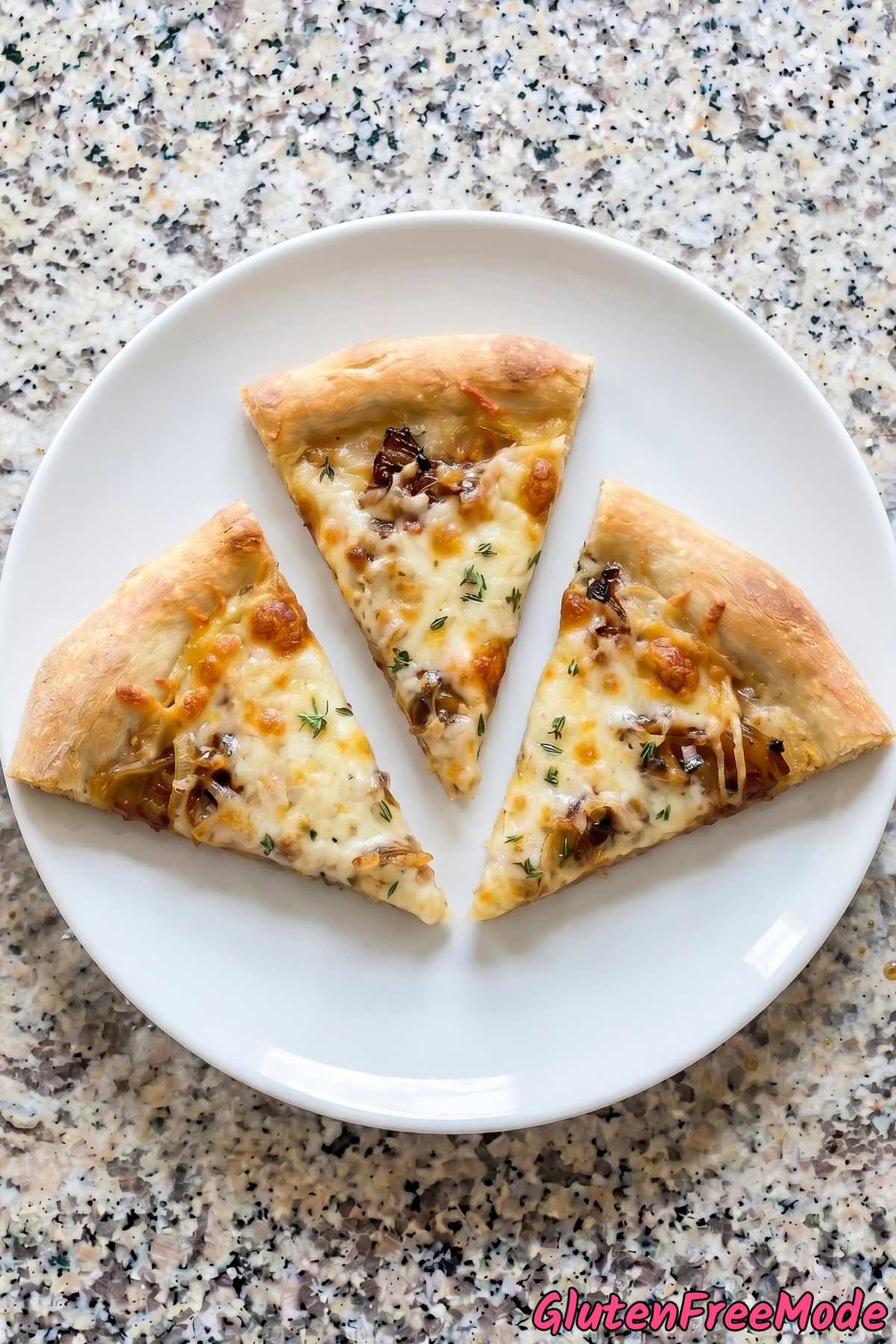 Rustic gluten free French onion soup pizza