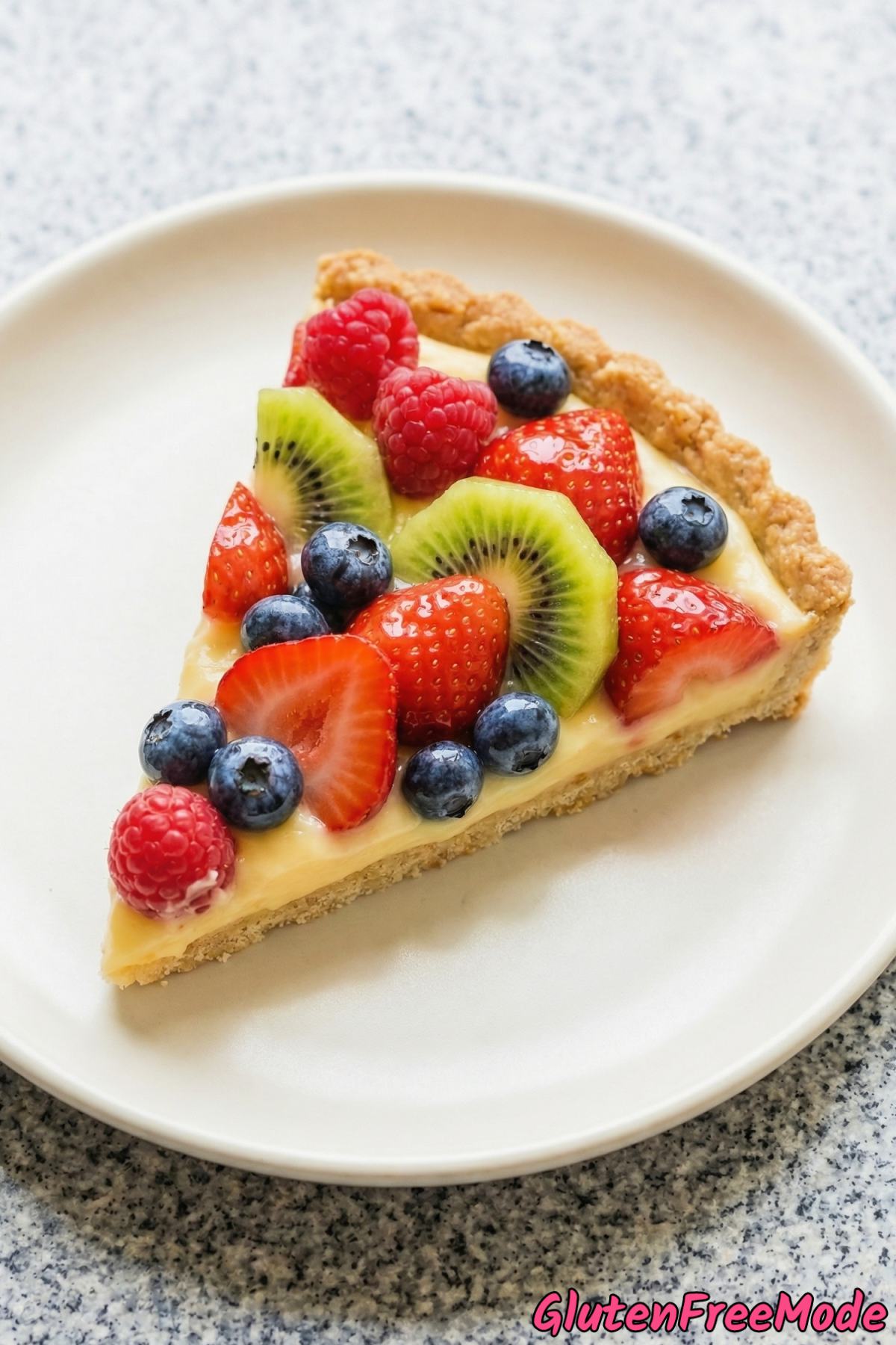 Bright gluten free fresh fruit tart