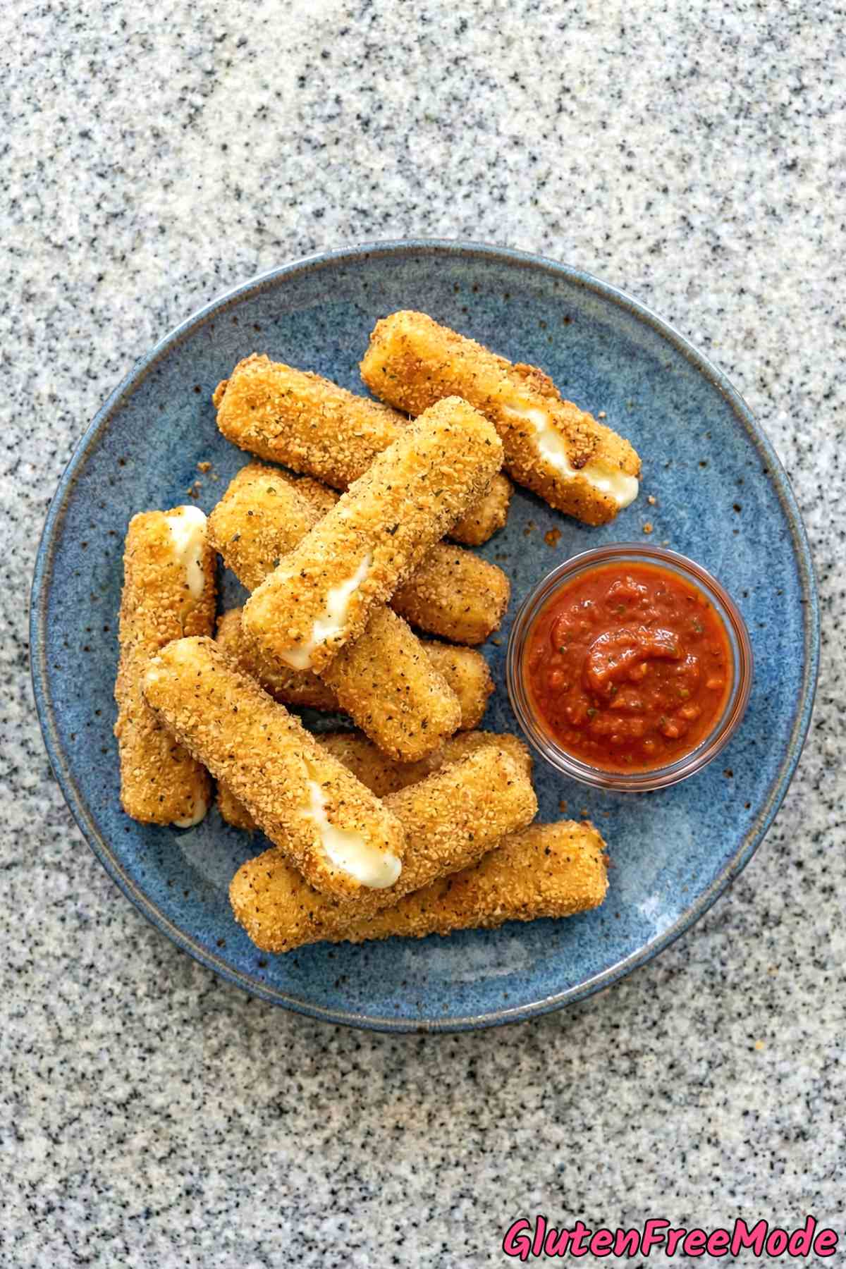 Irresistible gluten free fried mozzarella sticks