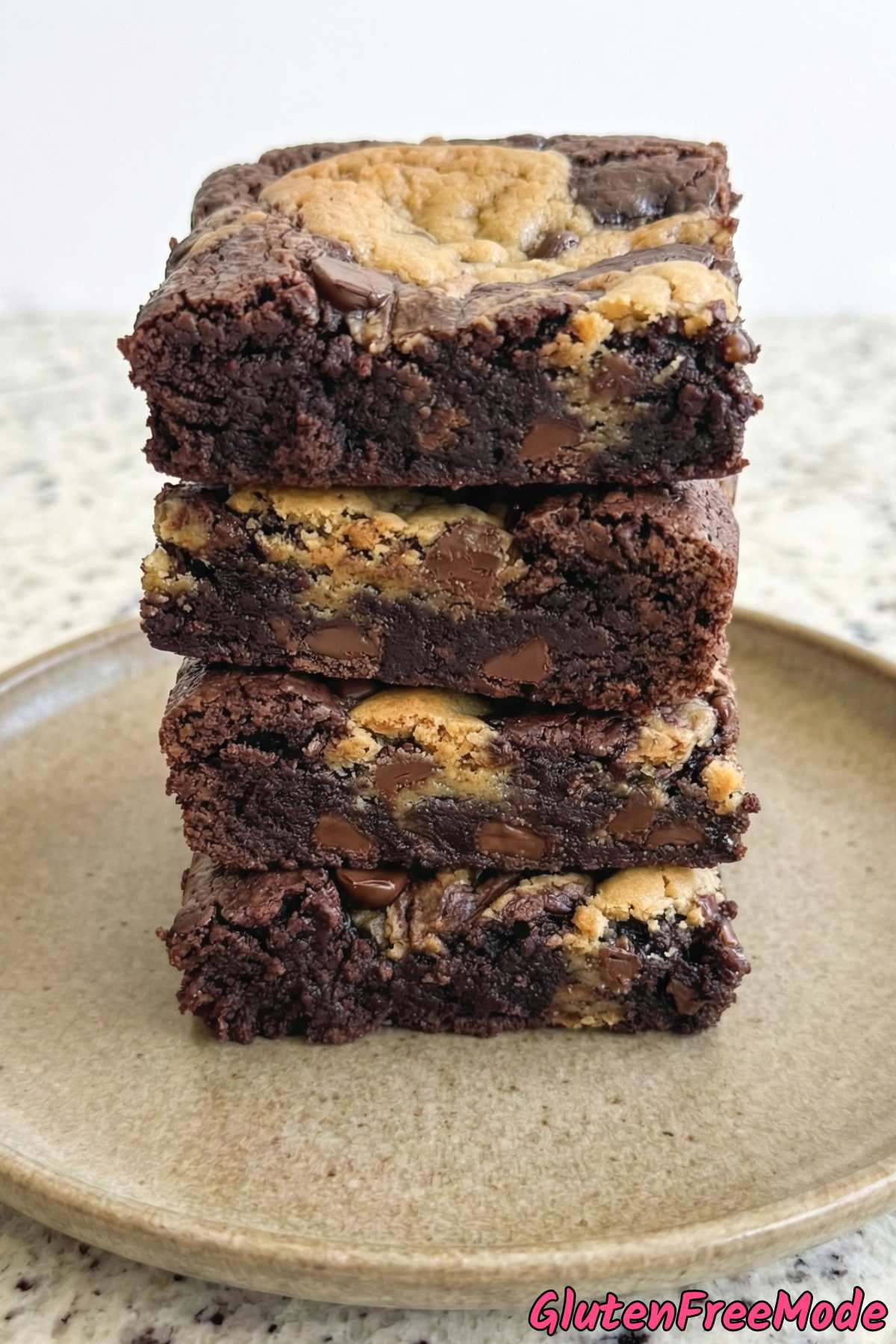 Warm gluten free fudgy brookies fresh baked